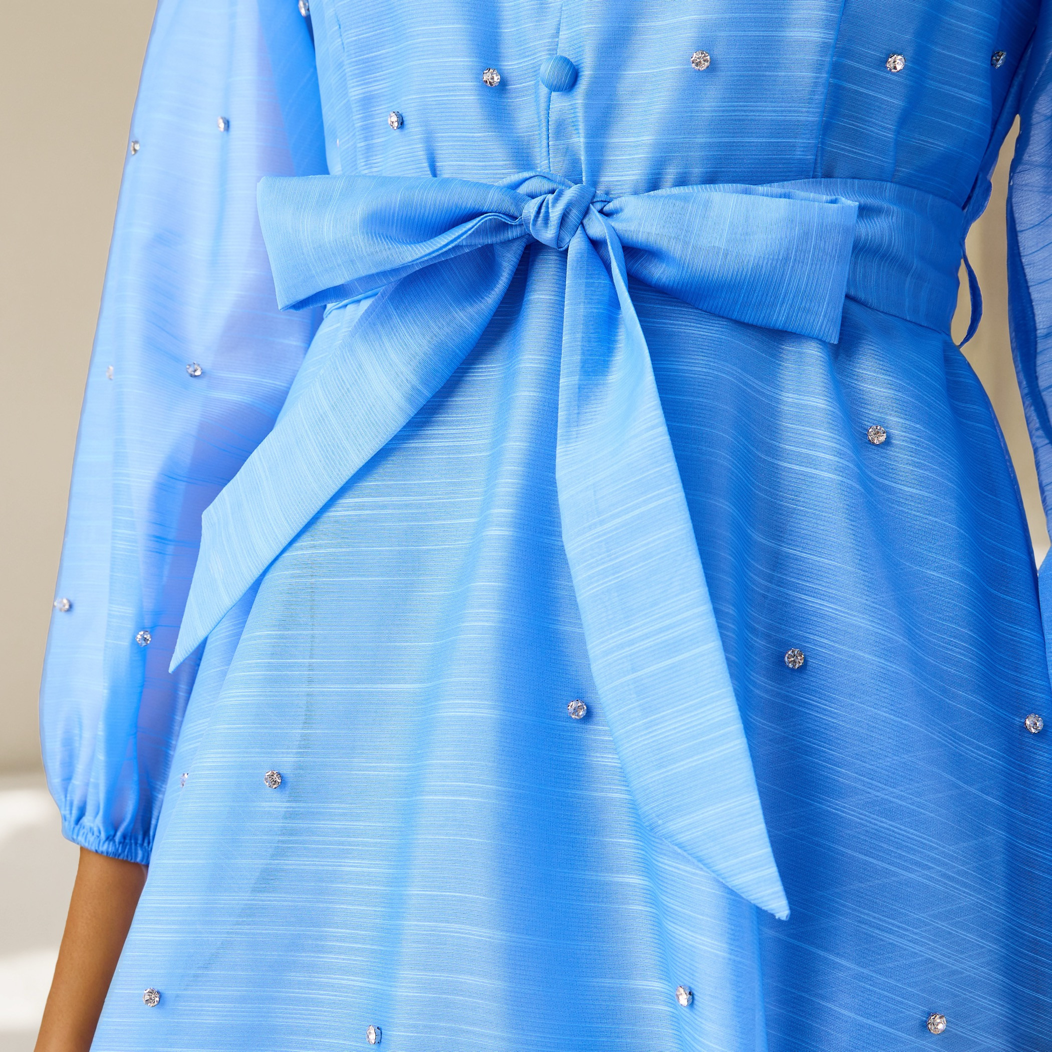 2Xtremz Embellished Shirt Dress with Front Tie-Up-women-clothing-dresses-image-4