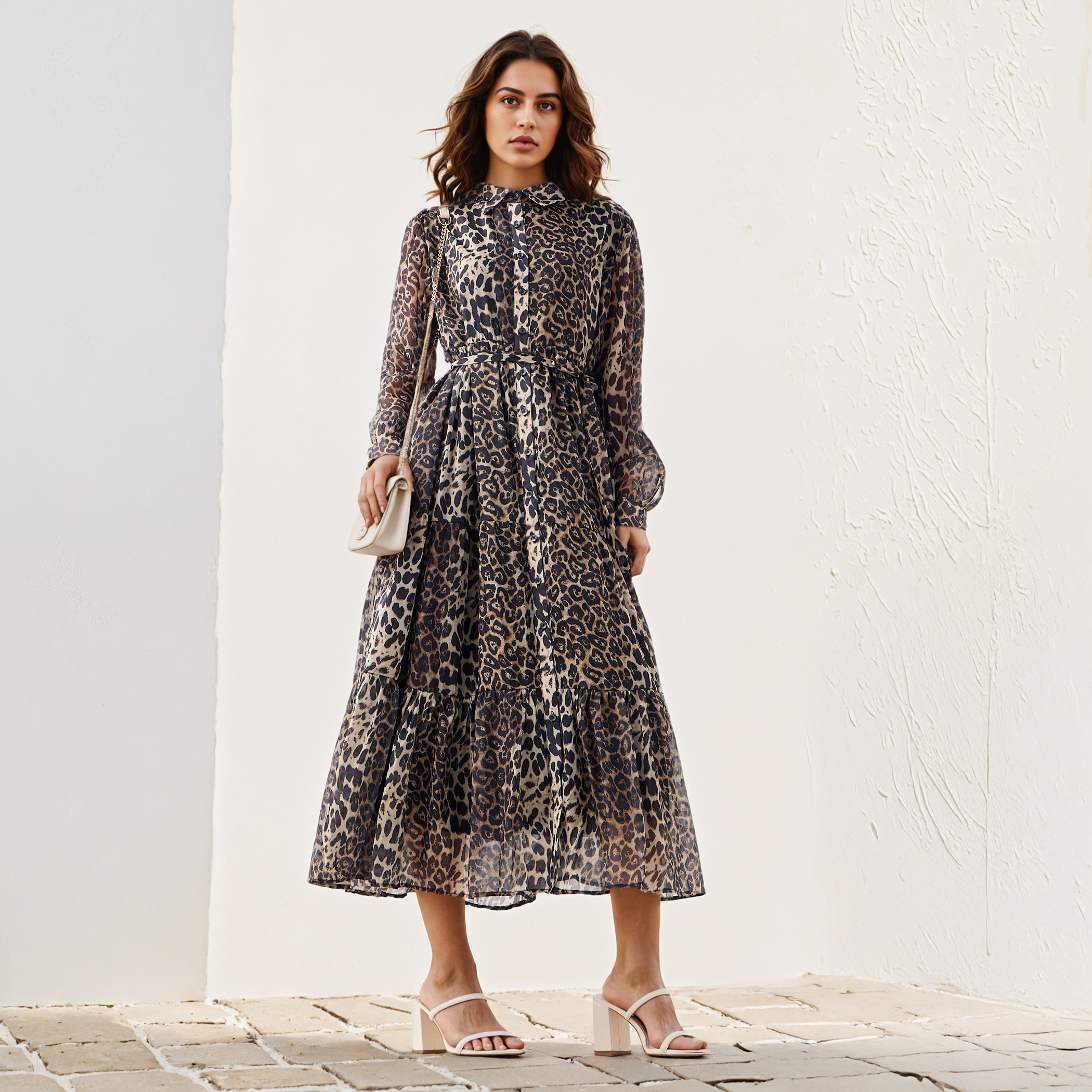 Animal Print Midi Shirt Dress-women-clothing-dresses-image-1