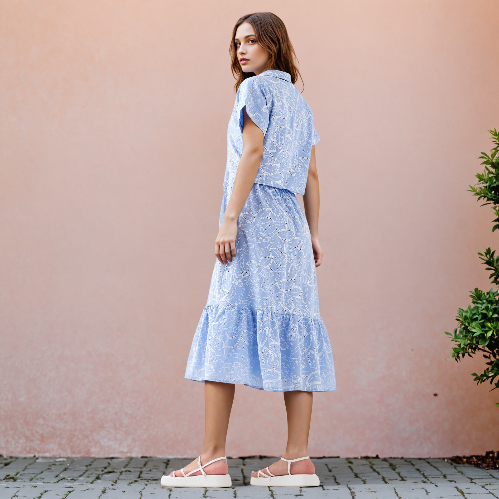 2Xtremz All-Over Schiffli Embroidered Dress with Flounce Hem-women-clothing-dresses-image-3