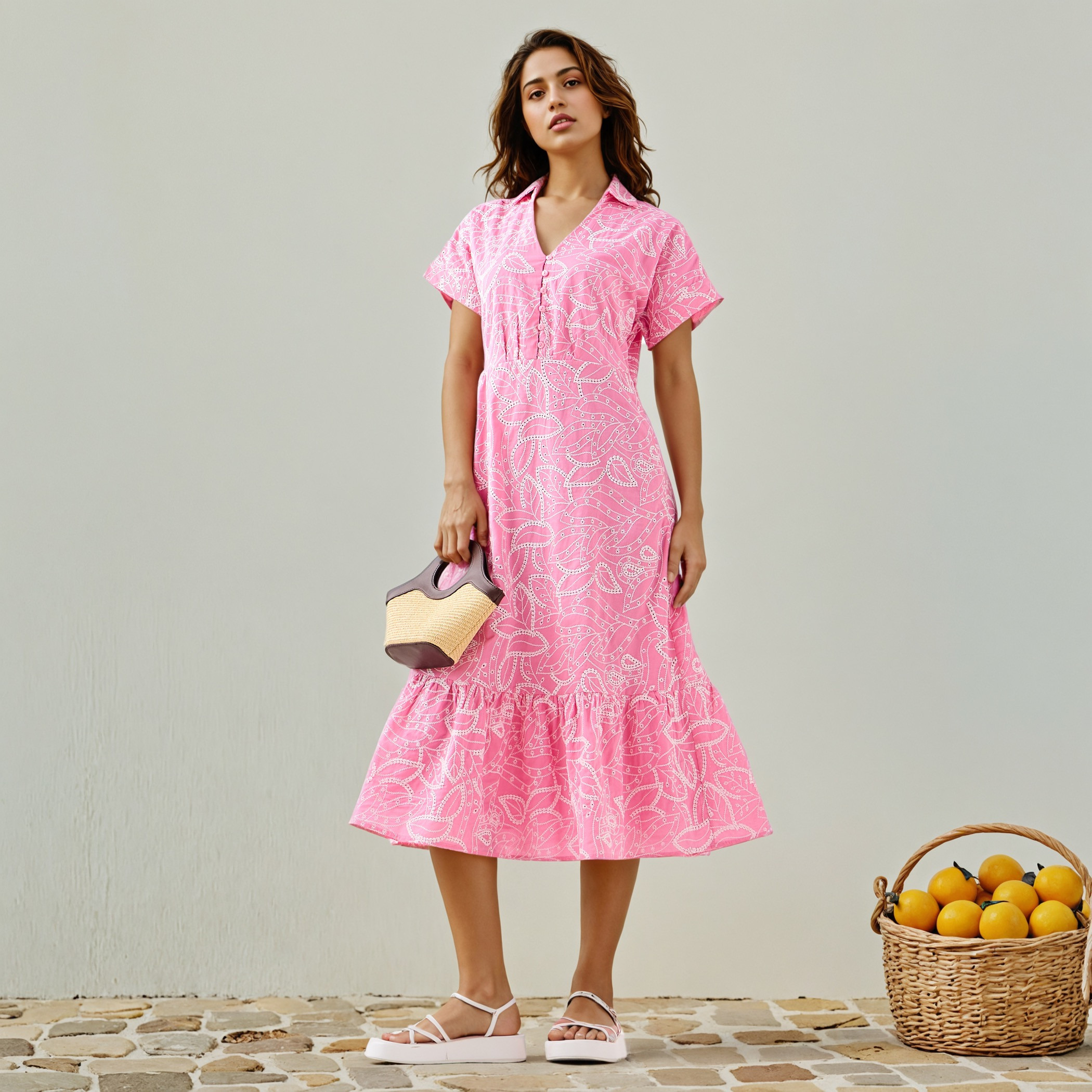 2Xtremz All-Over Schiffli Embroidered Dress with Flounce Hem-women-clothing-dresses-image-1