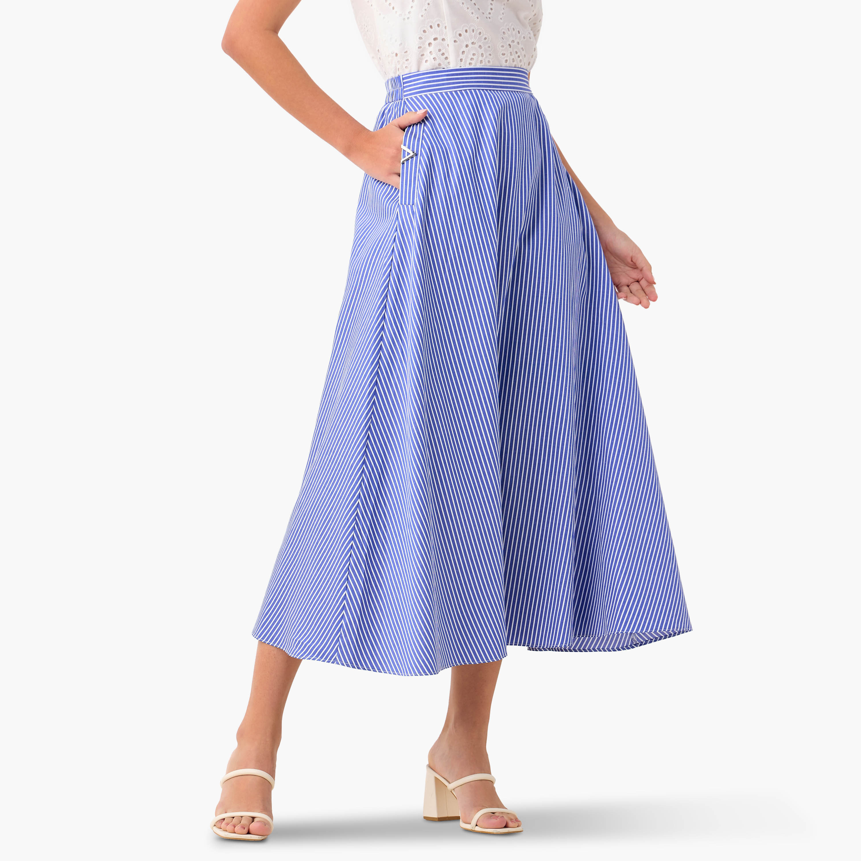 تنورة ماكسي بقصّة إيه لاين مقلمة مع جيوب من تو إكستريمز-women-clothing-bottoms-skirts-image-1