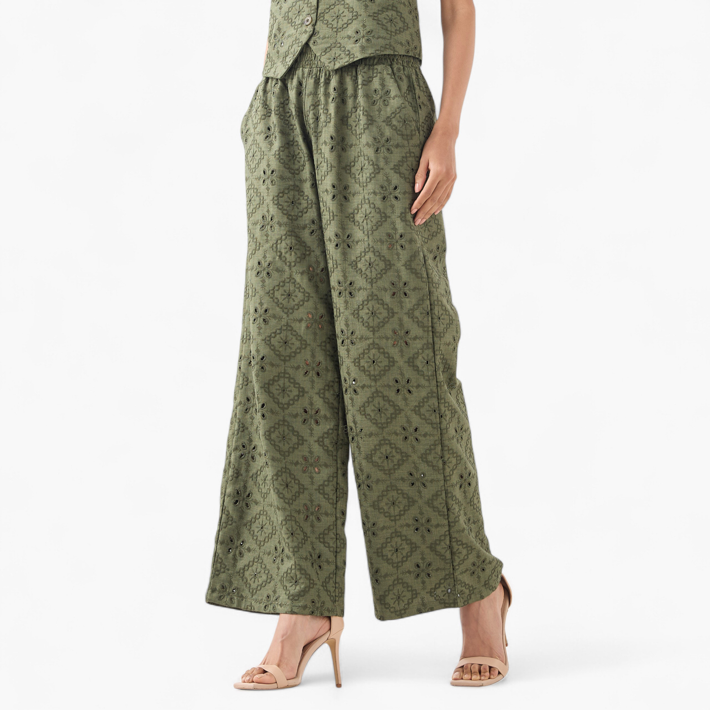 2Xtremz Schiffli Trousers with Elastic Waist-women-clothing-bottoms-trousers-image-1