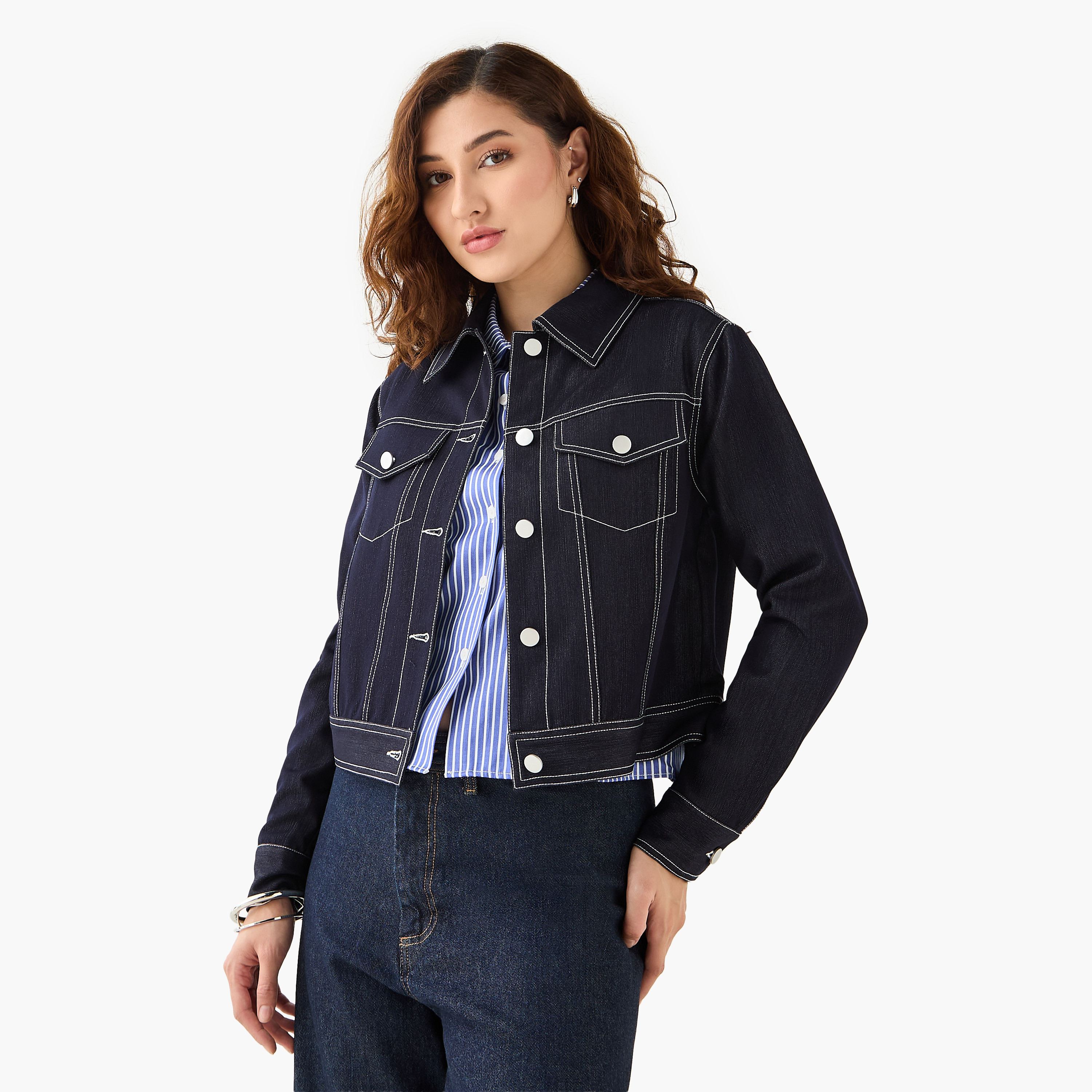 2Xtremz Flap Pocket Trucker Jacket-women-winterwear-coatsandjackets-jackets-image-1