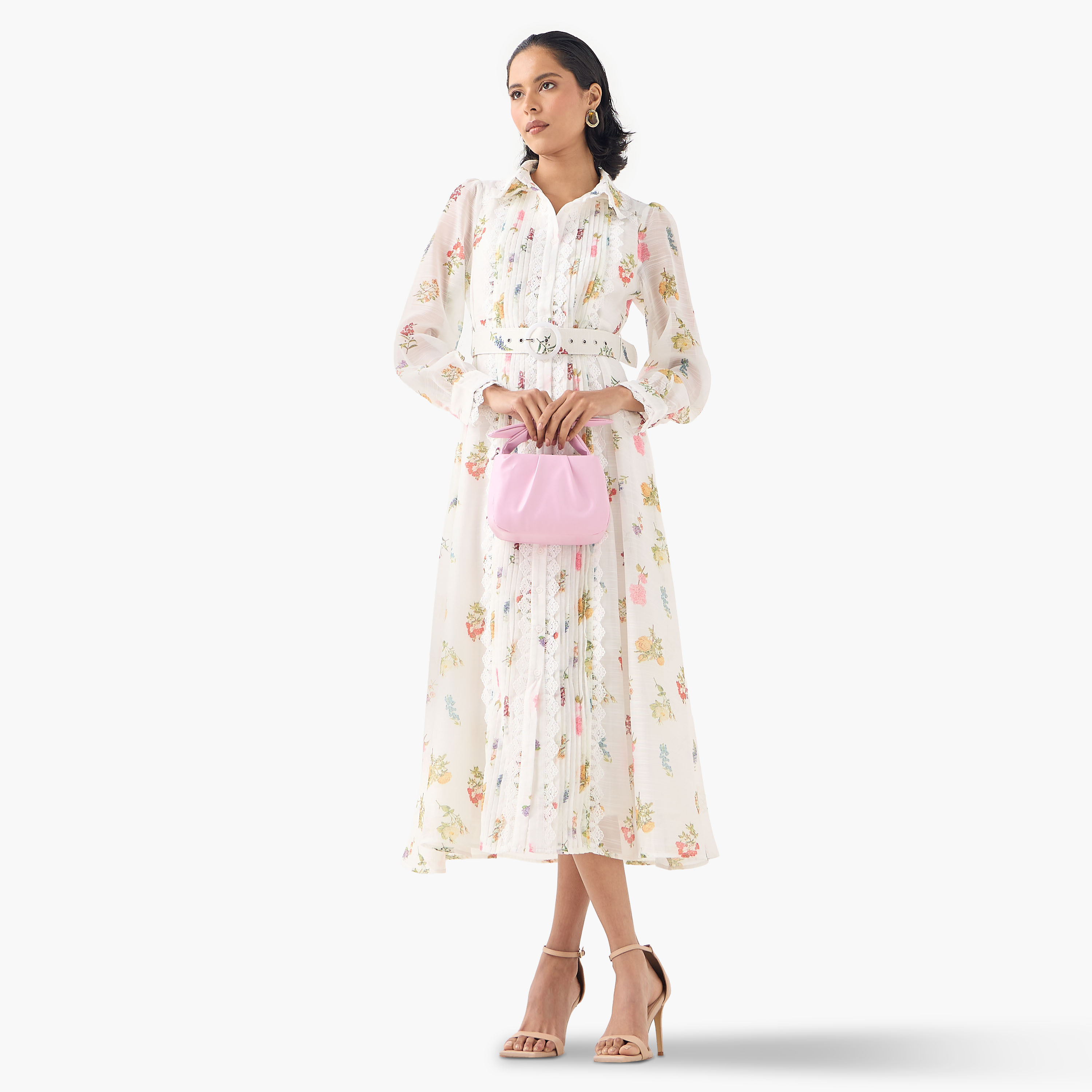 2Xtremz Floral Print Midi Dress with Lace Detail-women-clothing-dresses-image-1