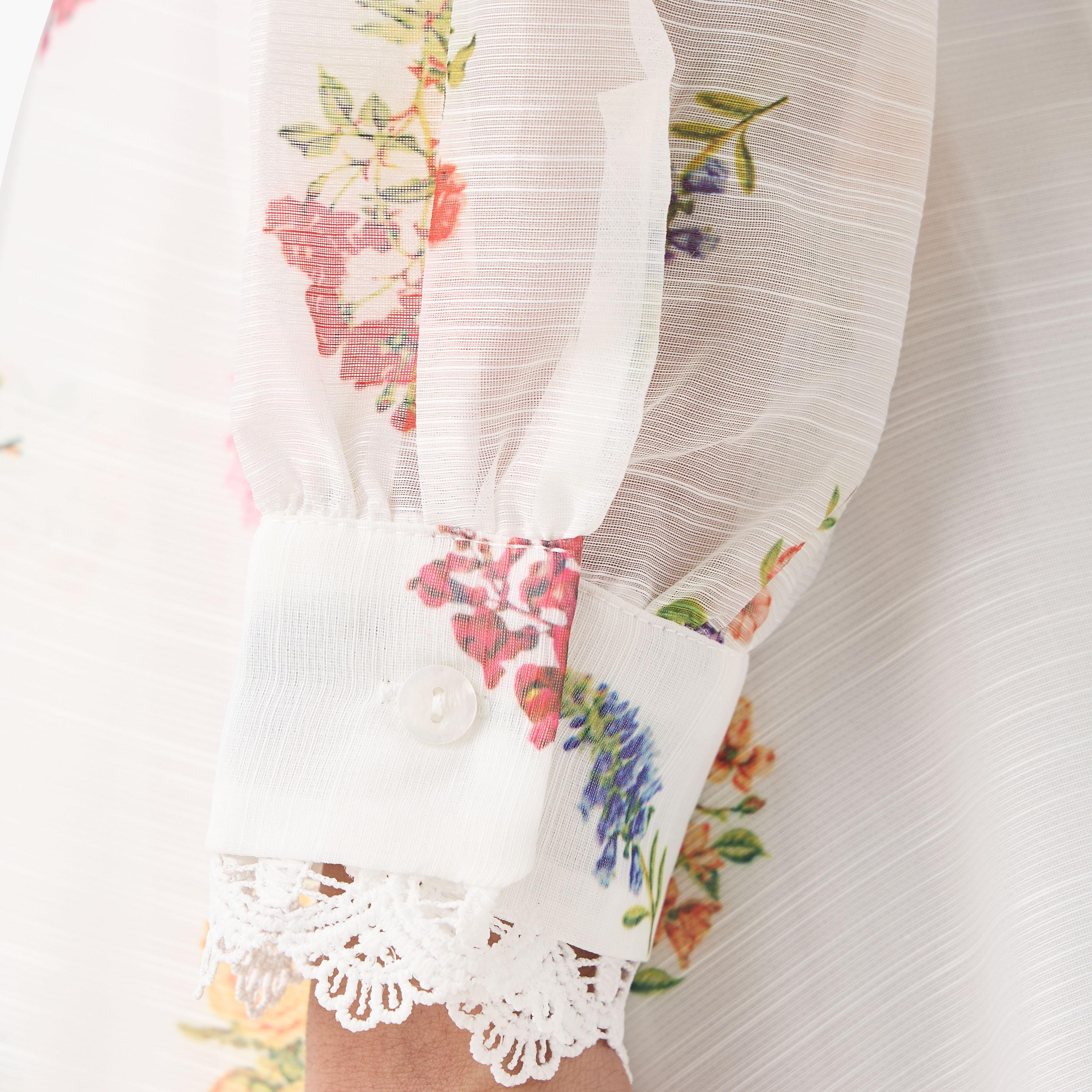 2Xtremz Floral Print Midi Dress with Lace Detail-women-clothing-dresses-image-5