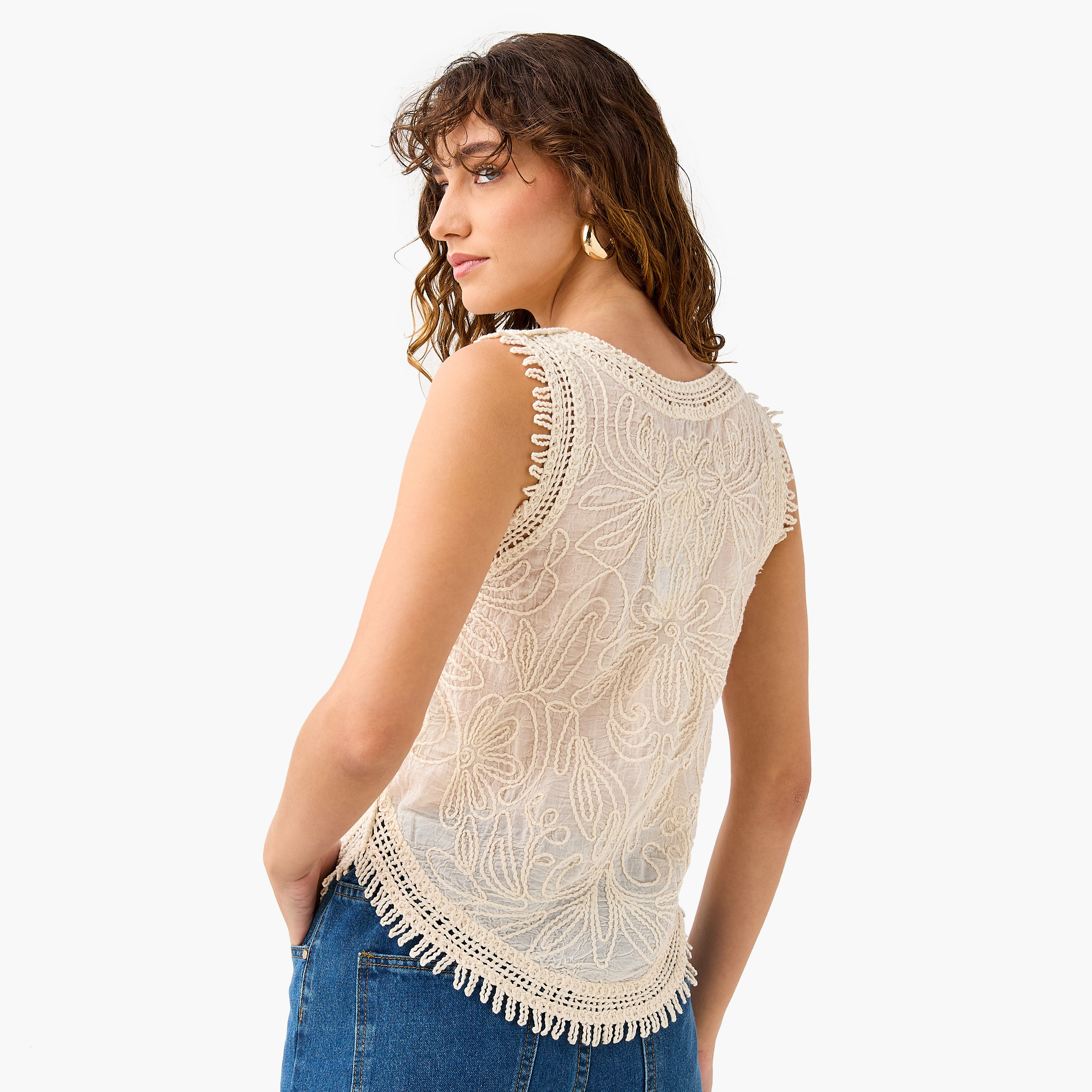 2Xtremz Embroidered Sleeveless Top with Round Neck-women-clothing-shirtsandblouses-blouses-image-3