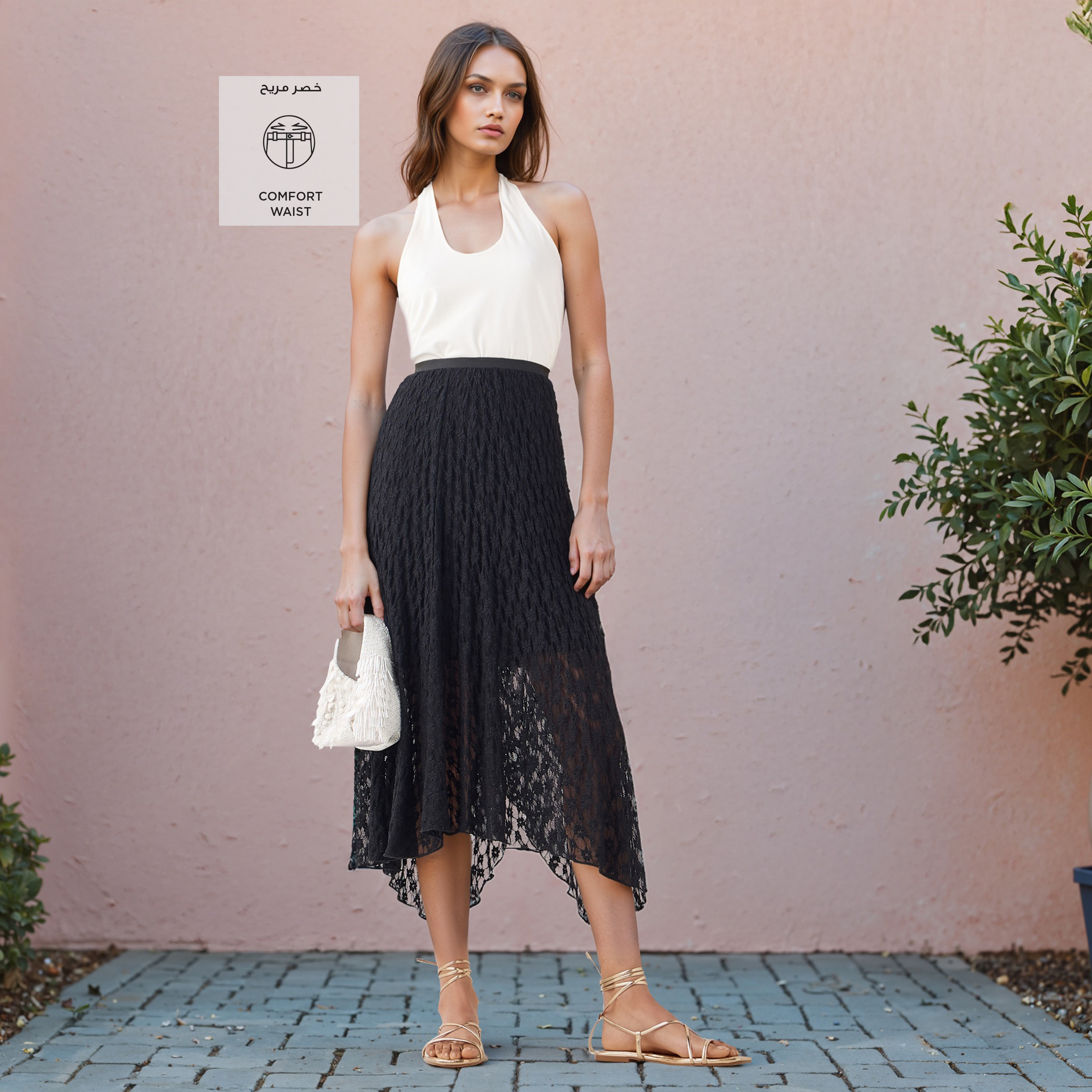 2Xtremz Lace Detail Midi Asymmetric Skirt with Elasticated Waistband-women-clothing-bottoms-skirts-image-2