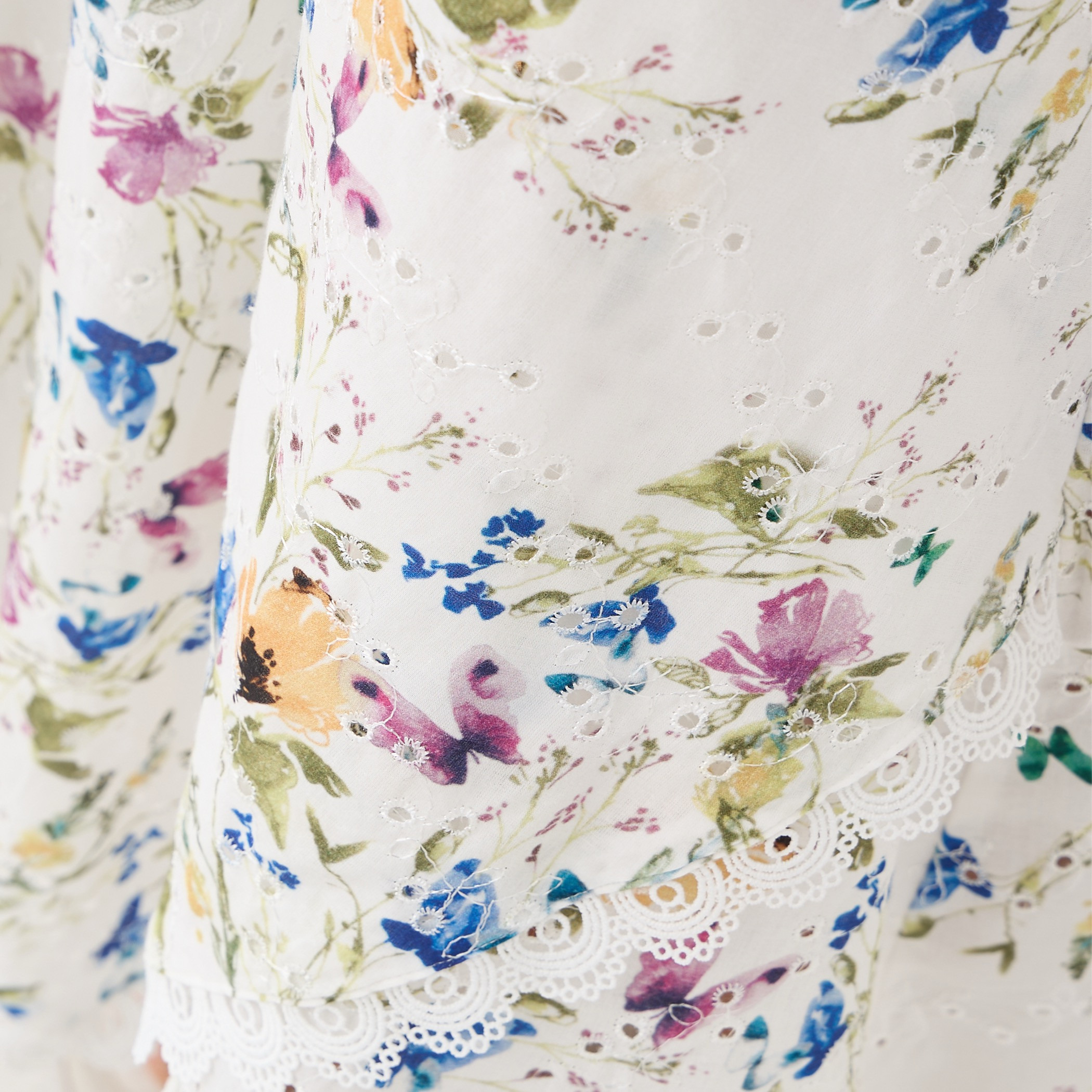 2Xtremz Floral Print Sleeveless Maxi Cotton Dress with V-neck and Schiffli Detail-women-clothing-dresses-image-5