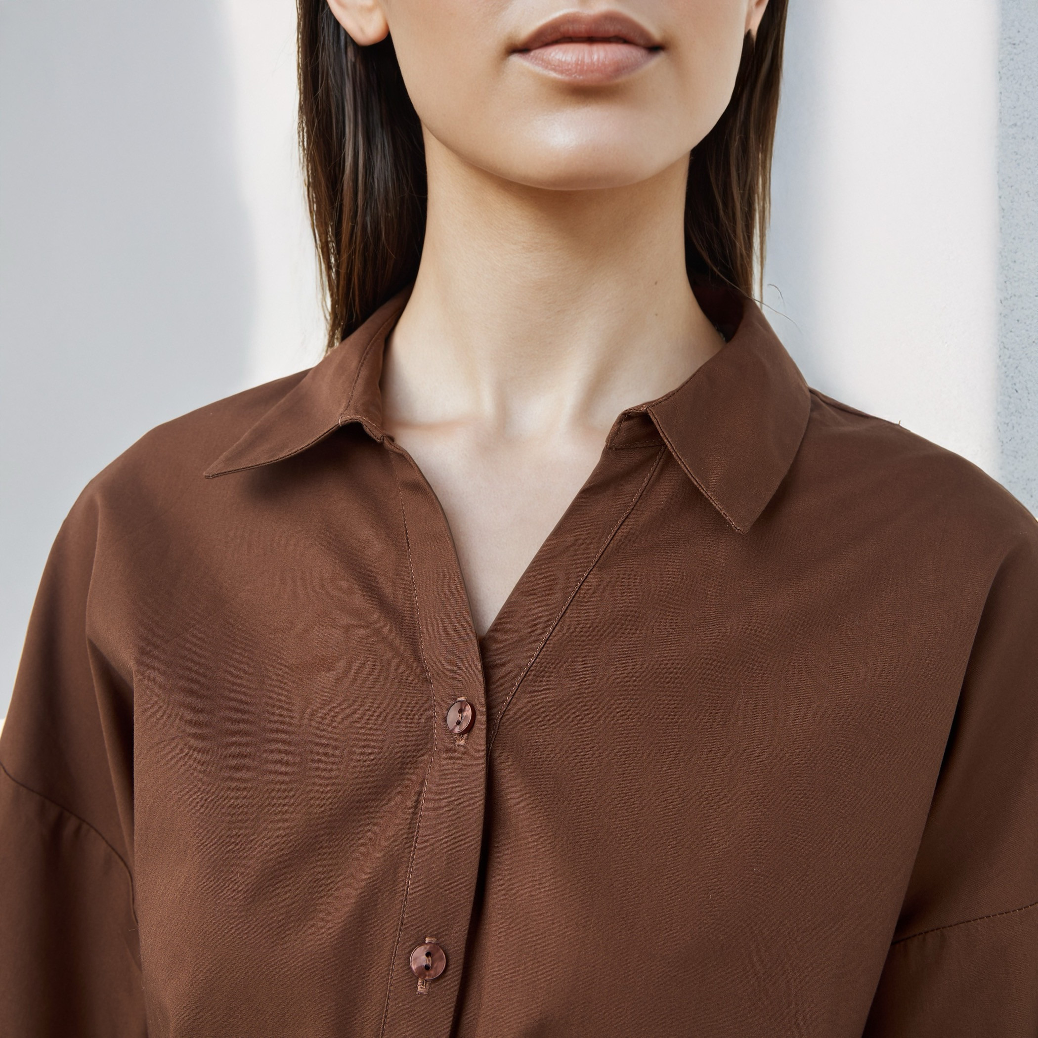 2Xtremz Oversized Cotton Shirt with 3/4 Sleeves-women-clothing-shirtsandblouses-shirts-image-4