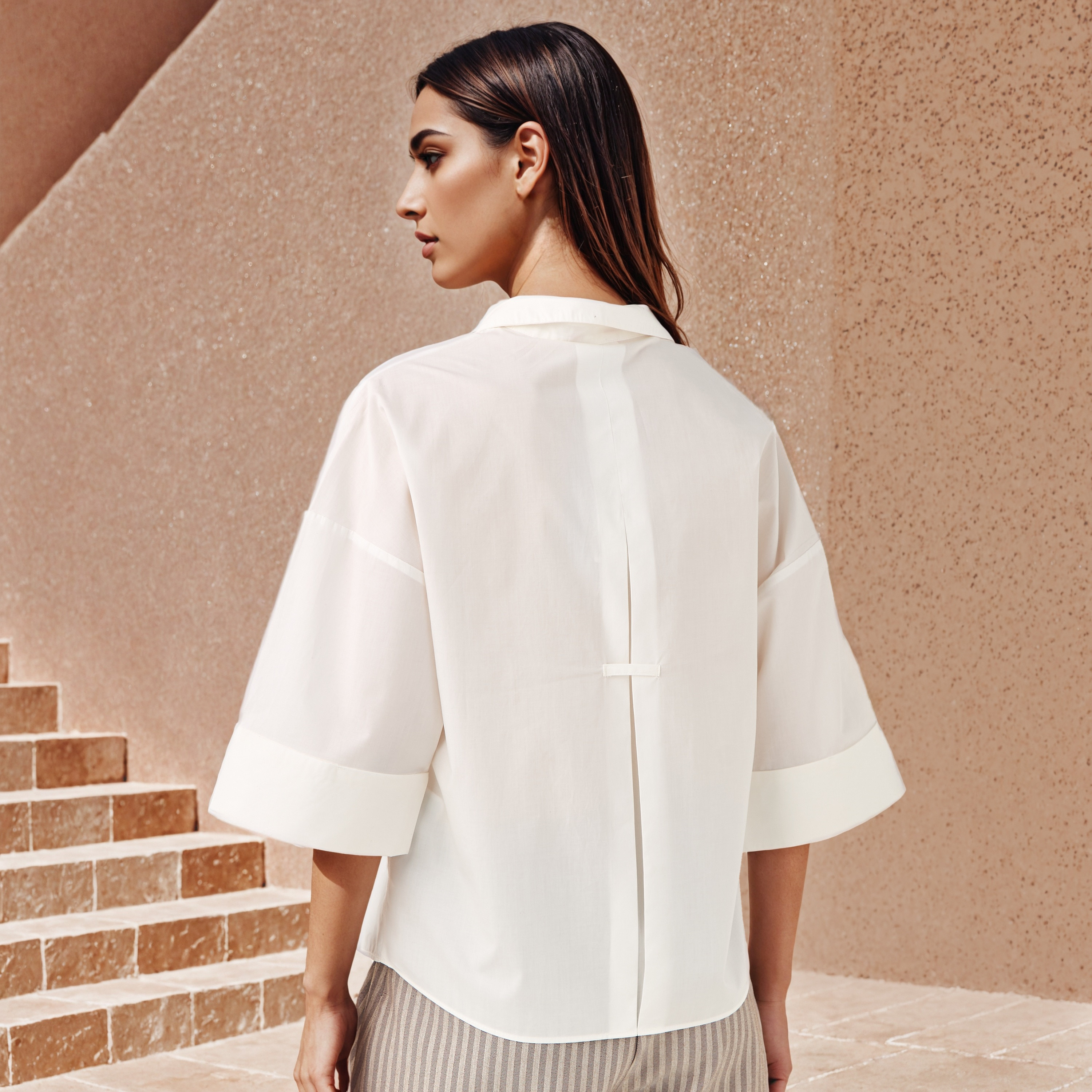 2Xtremz Oversized Cotton Shirt with 3/4 Sleeves-women-clothing-shirtsandblouses-shirts-image-3