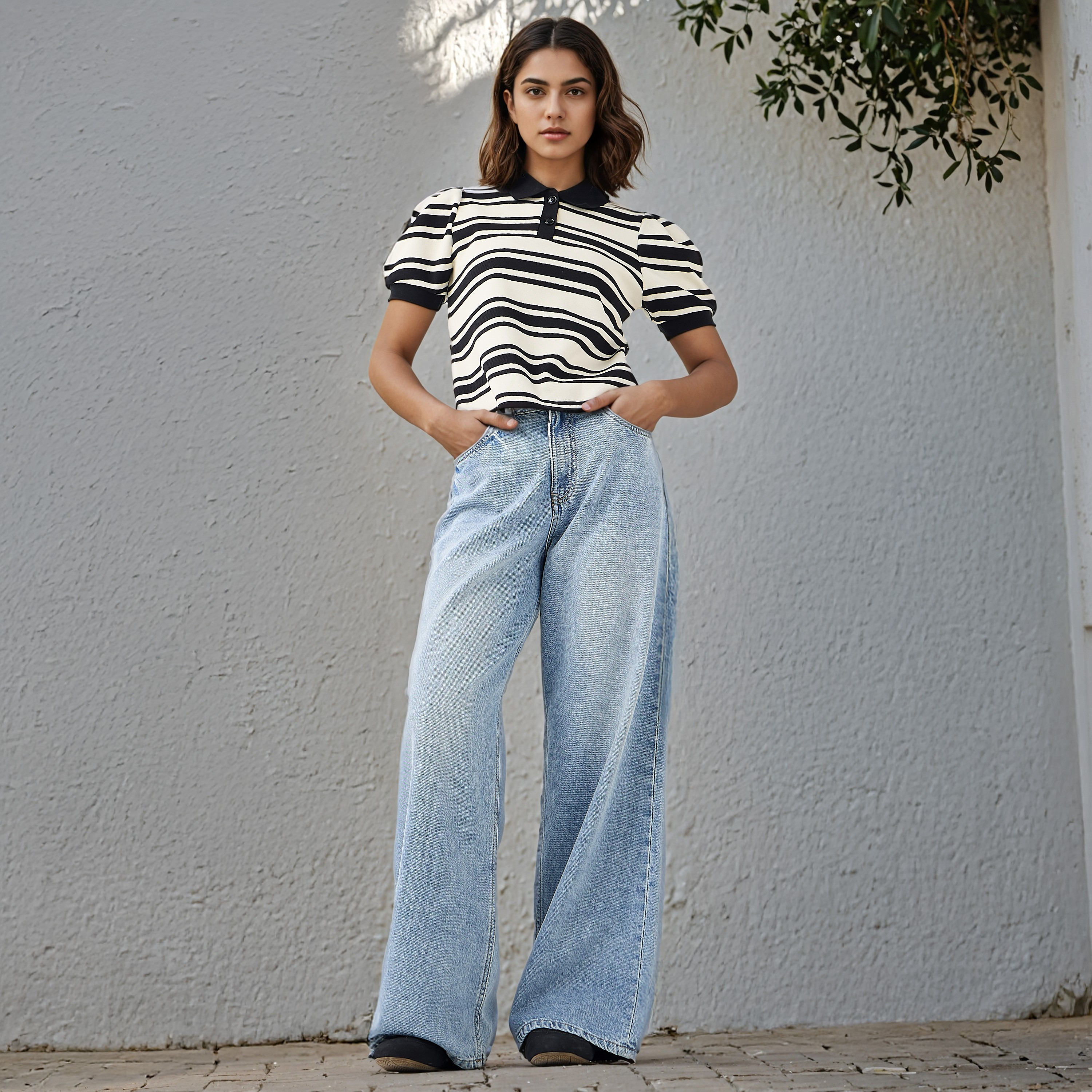 تيشيرت بولو مقلّم من تو إكستريمز-women-clothing-tshirts-image-2