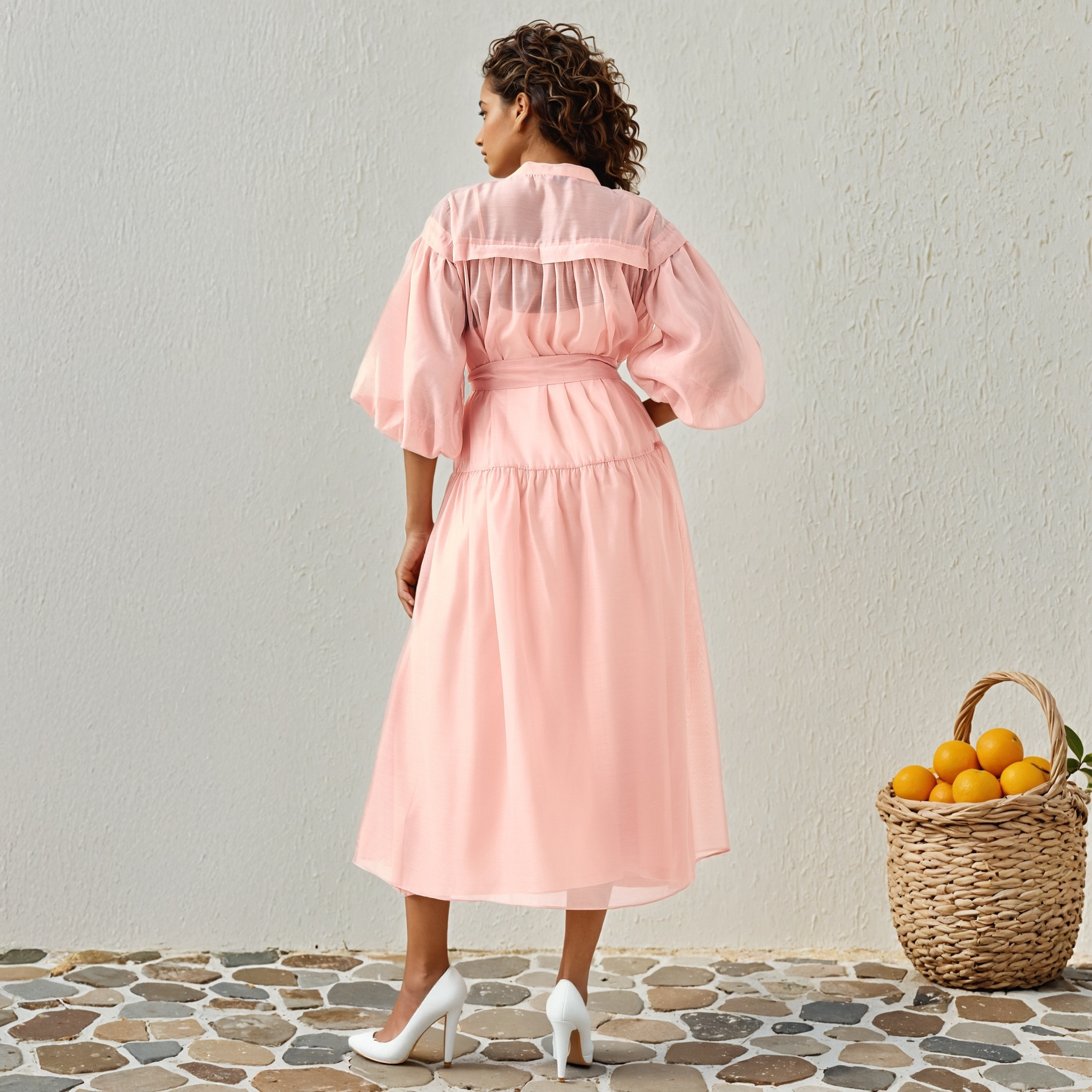2Xtremz Sheer Tiered Midi Dress with Mandarin Collar-women-clothing-dresses-image-3