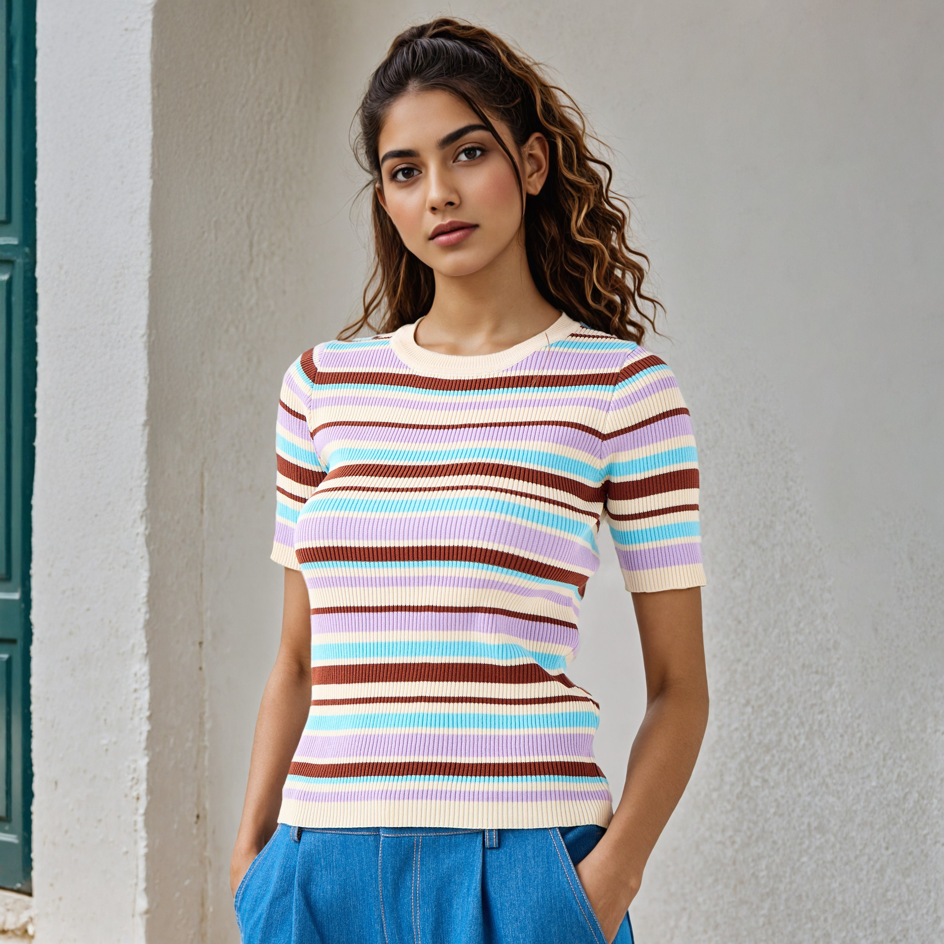 2Xtremz Striped Crew Neck T-shirt-women-clothing-tshirts-image-1