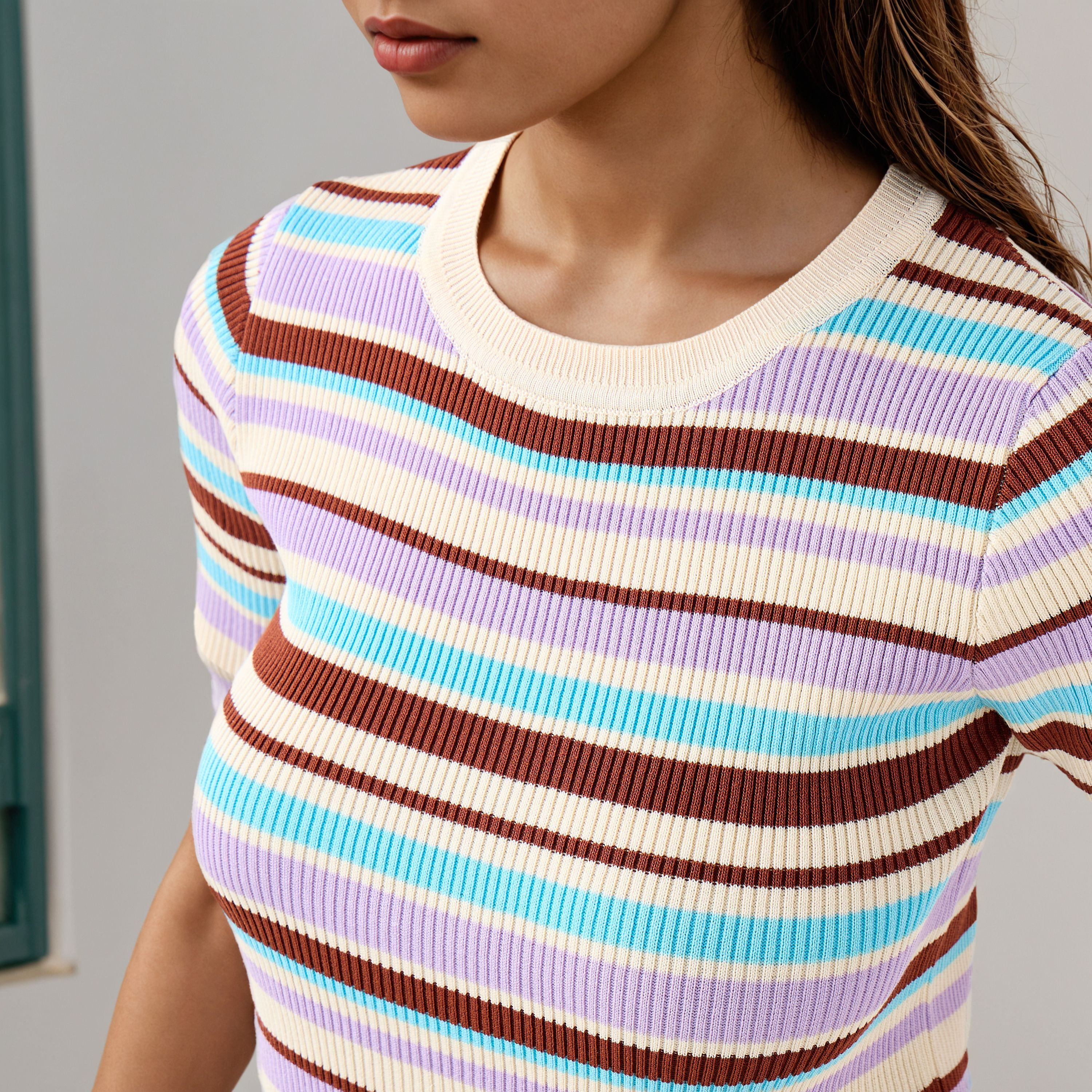 2Xtremz Striped Crew Neck T-shirt-women-clothing-tshirts-image-4