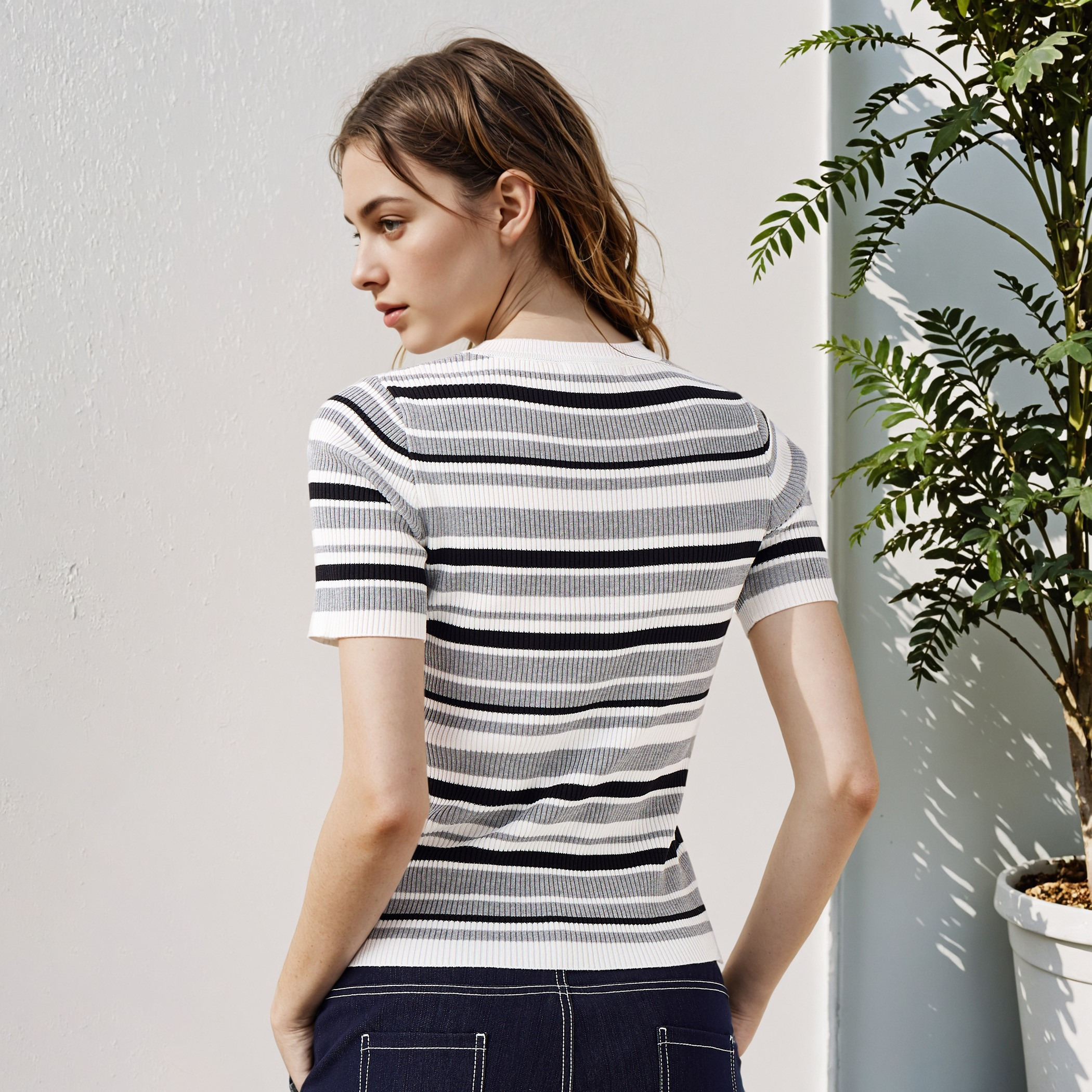 2Xtremz Striped Crew Neck T-shirt-women-clothing-tshirts-image-3