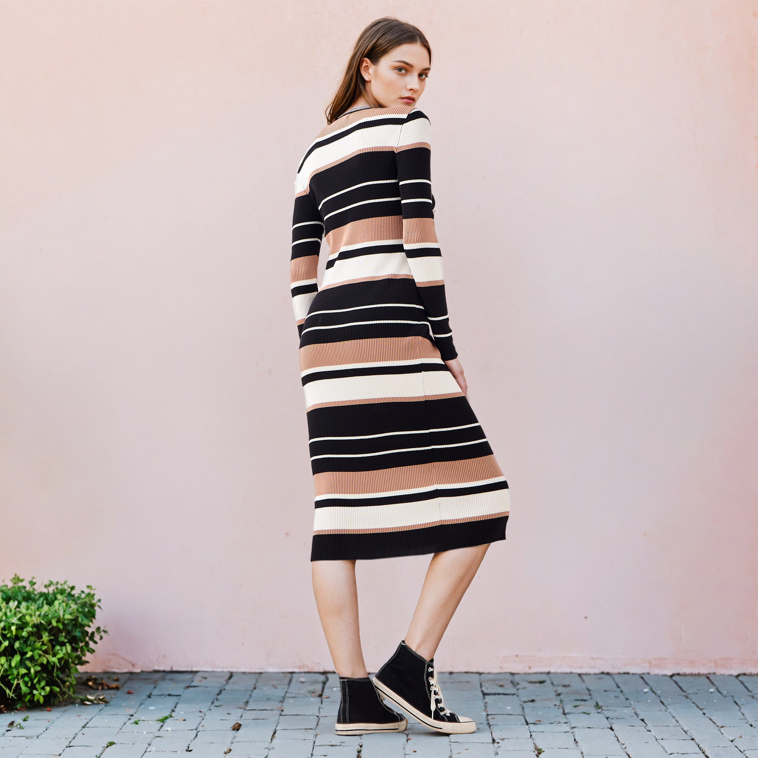 2Xtremz Striped Bodycon Midi Dress-women-clothing-dresses-image-3
