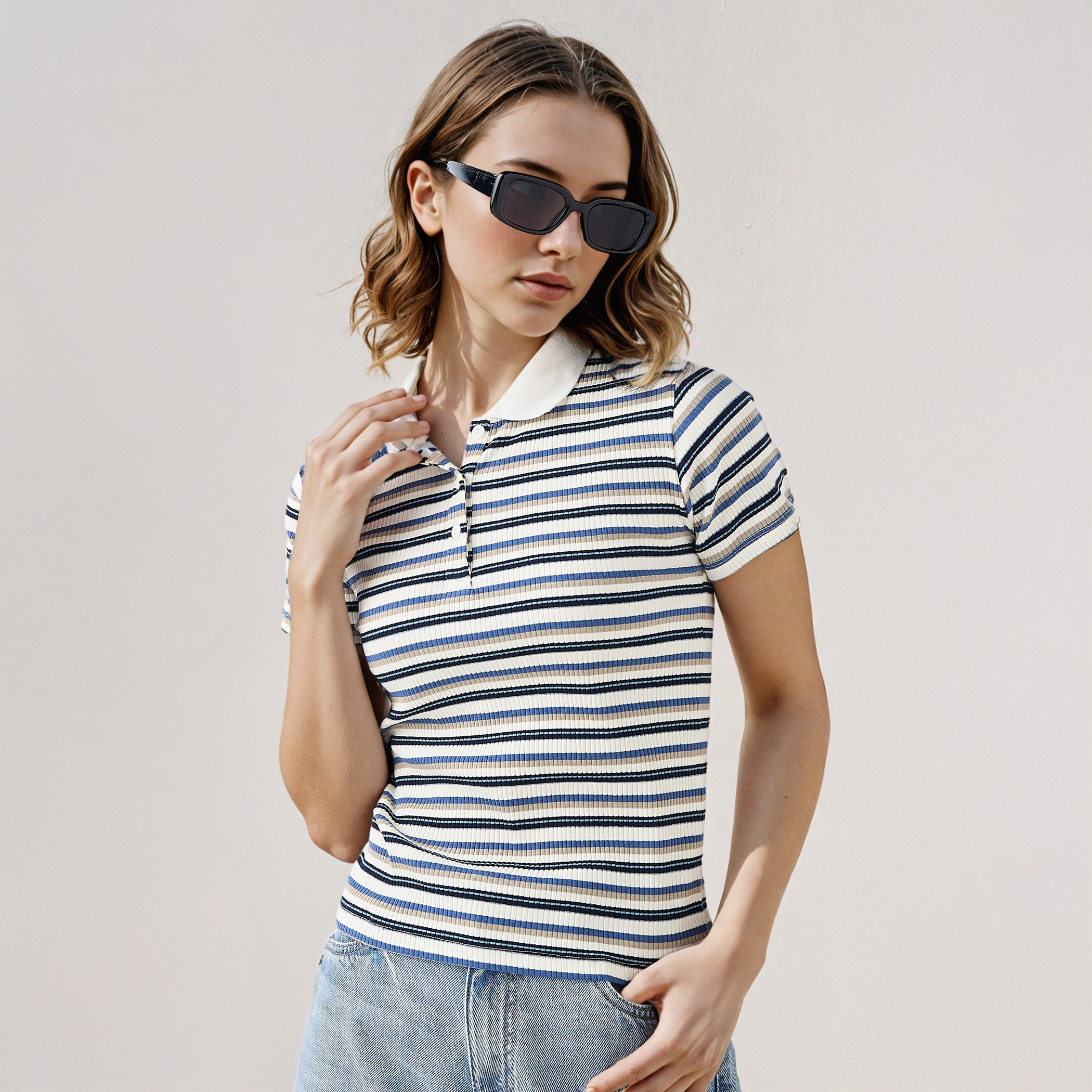 2Xtremz Striped Polo T-shirt-women-clothing-tshirts-image-1