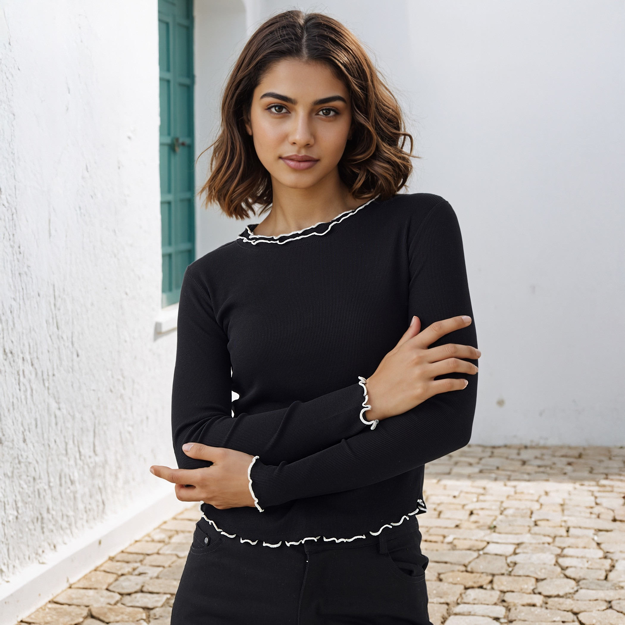 2Xtremz Ribbed Top with Contrast Piping-women-clothing-tshirts-image-1