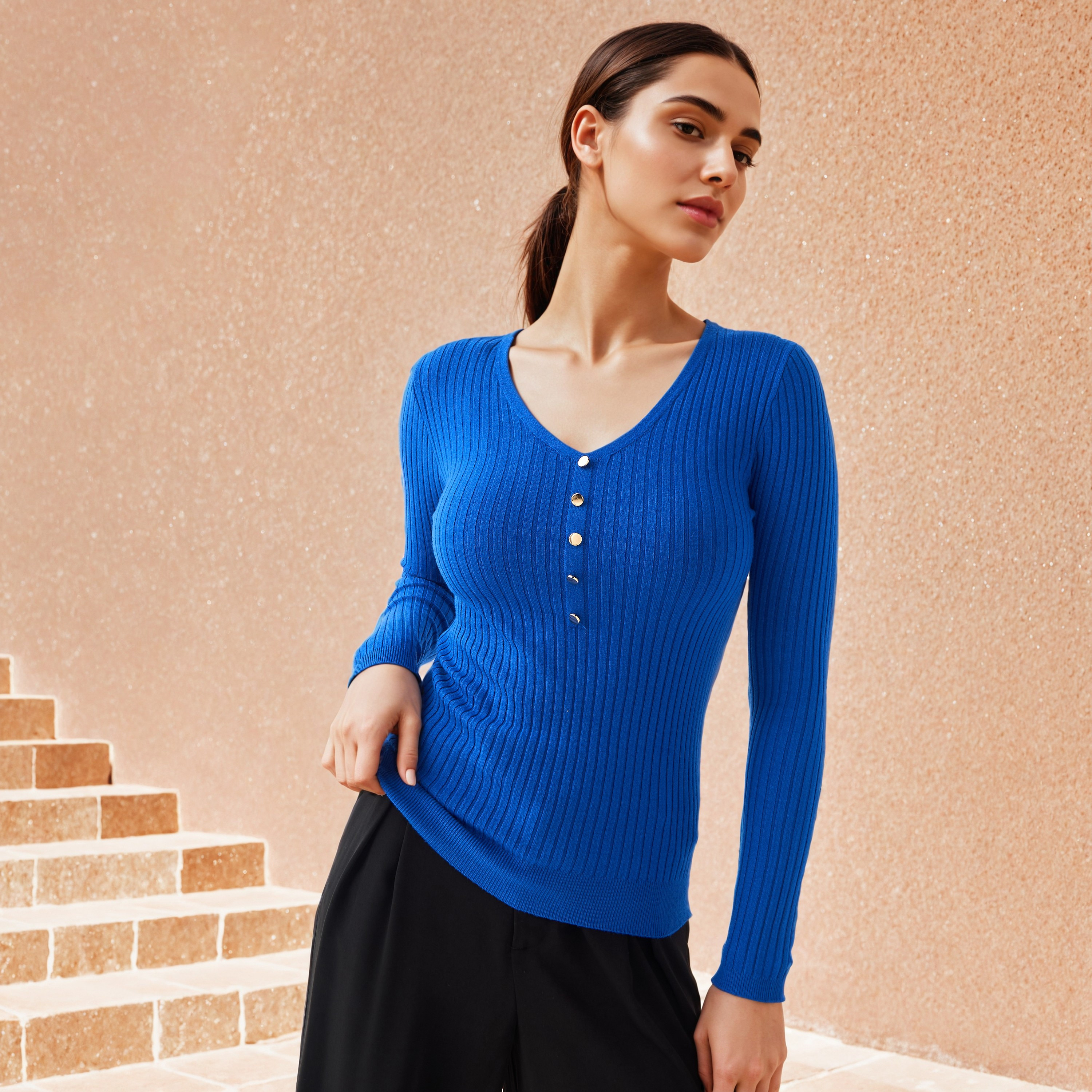 2Xtremz Ribbed V-neck Sweater-women-clothing-cardigansandjumpers-jumpers-image-3