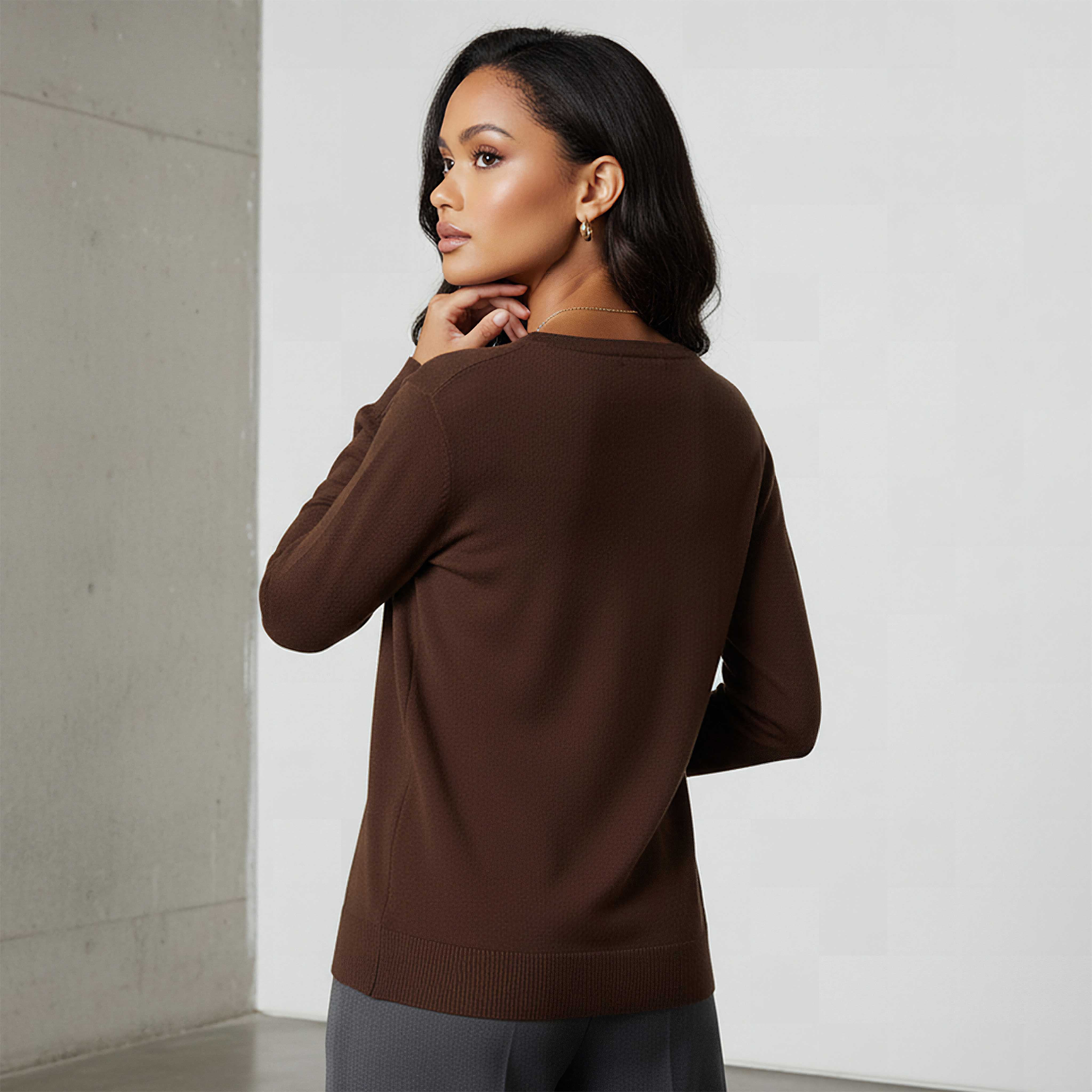 2Xtremz Textured V-neck Tricot Cardigan-women-winterwear-cardigansandjumpers-cardigans-image-3