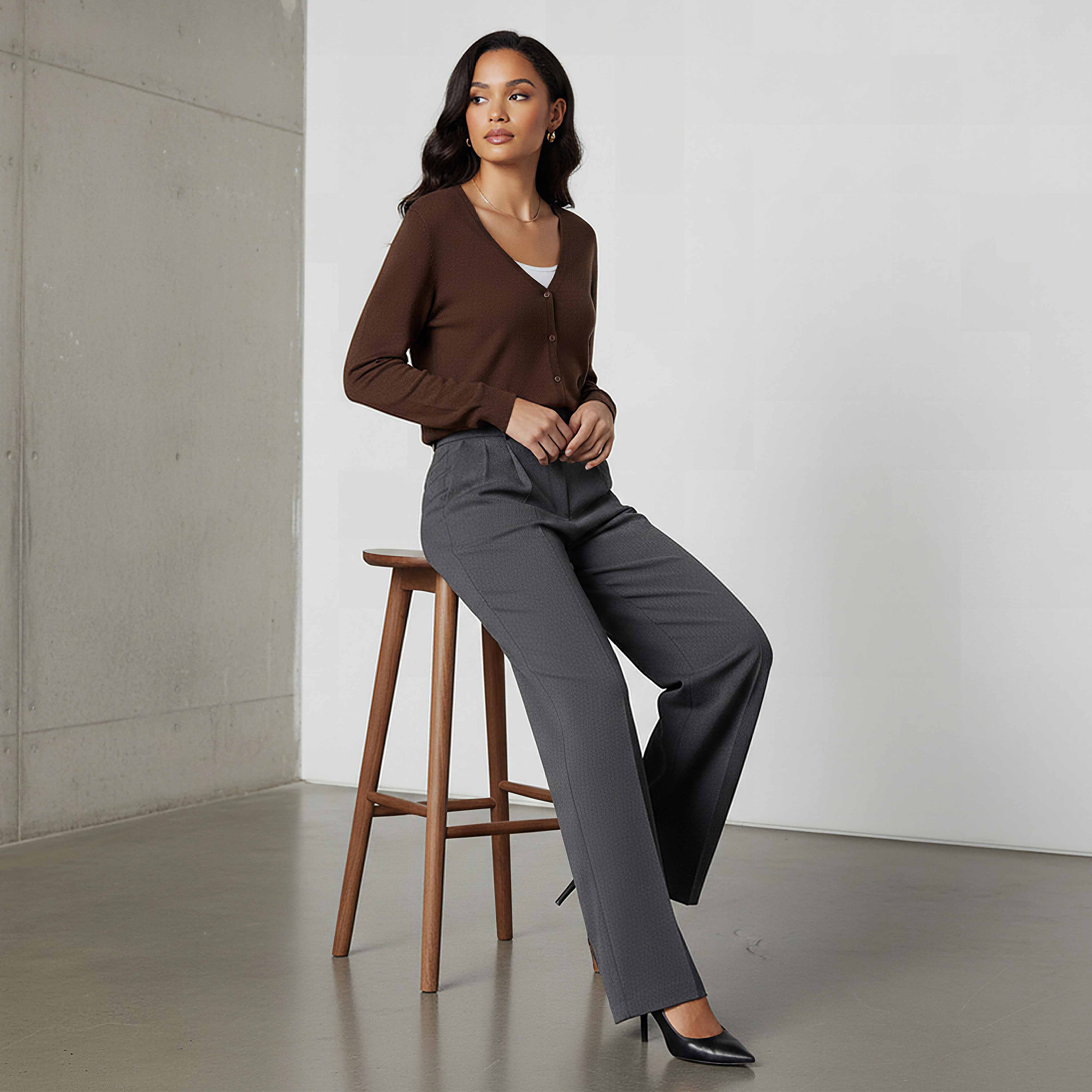2Xtremz Textured V-neck Tricot Cardigan-women-winterwear-cardigansandjumpers-cardigans-image-5