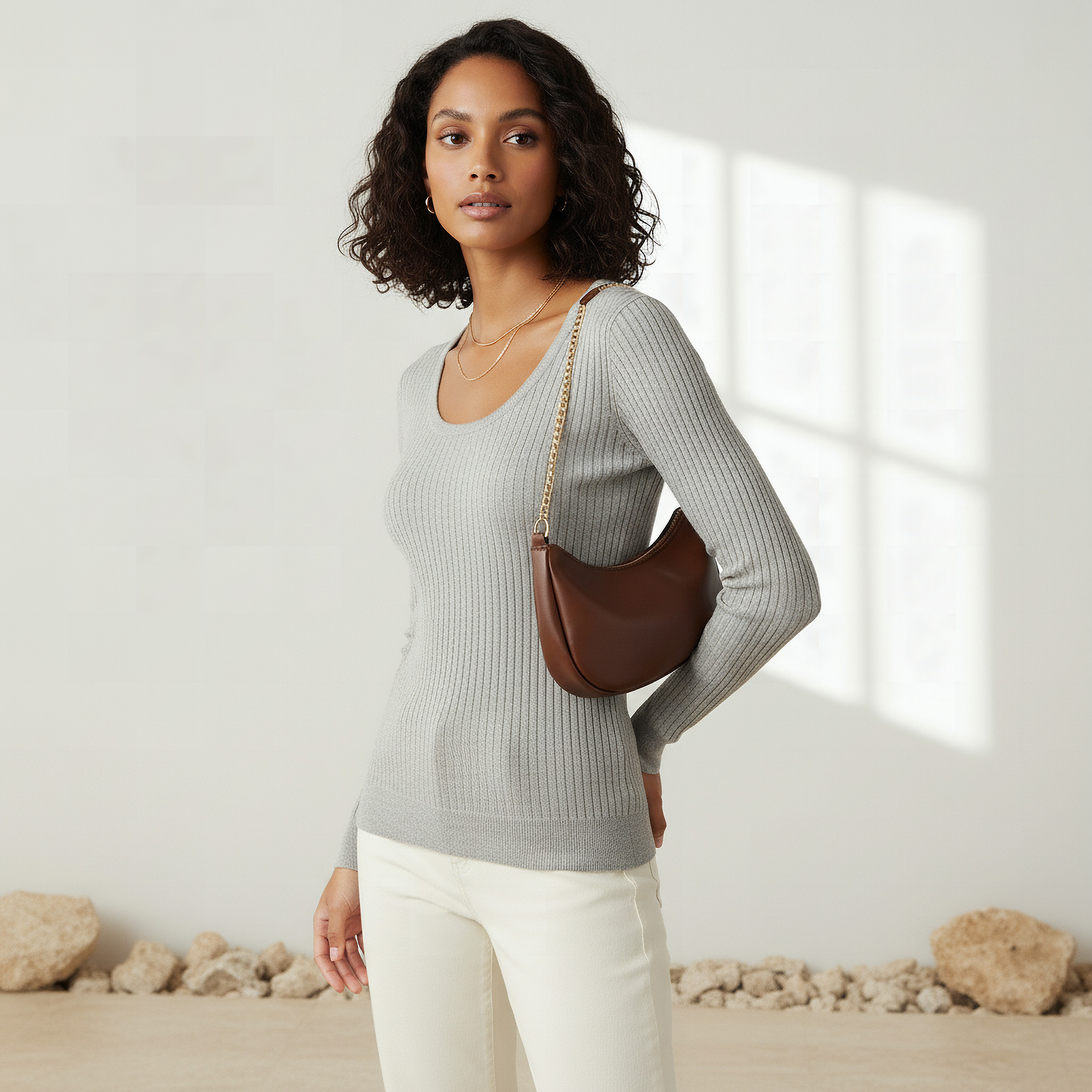 2Xtremz Slim Fit Textured Round Neck Tricot Sweater-women-clothing-cardigansandjumpers-jumpers-image-2