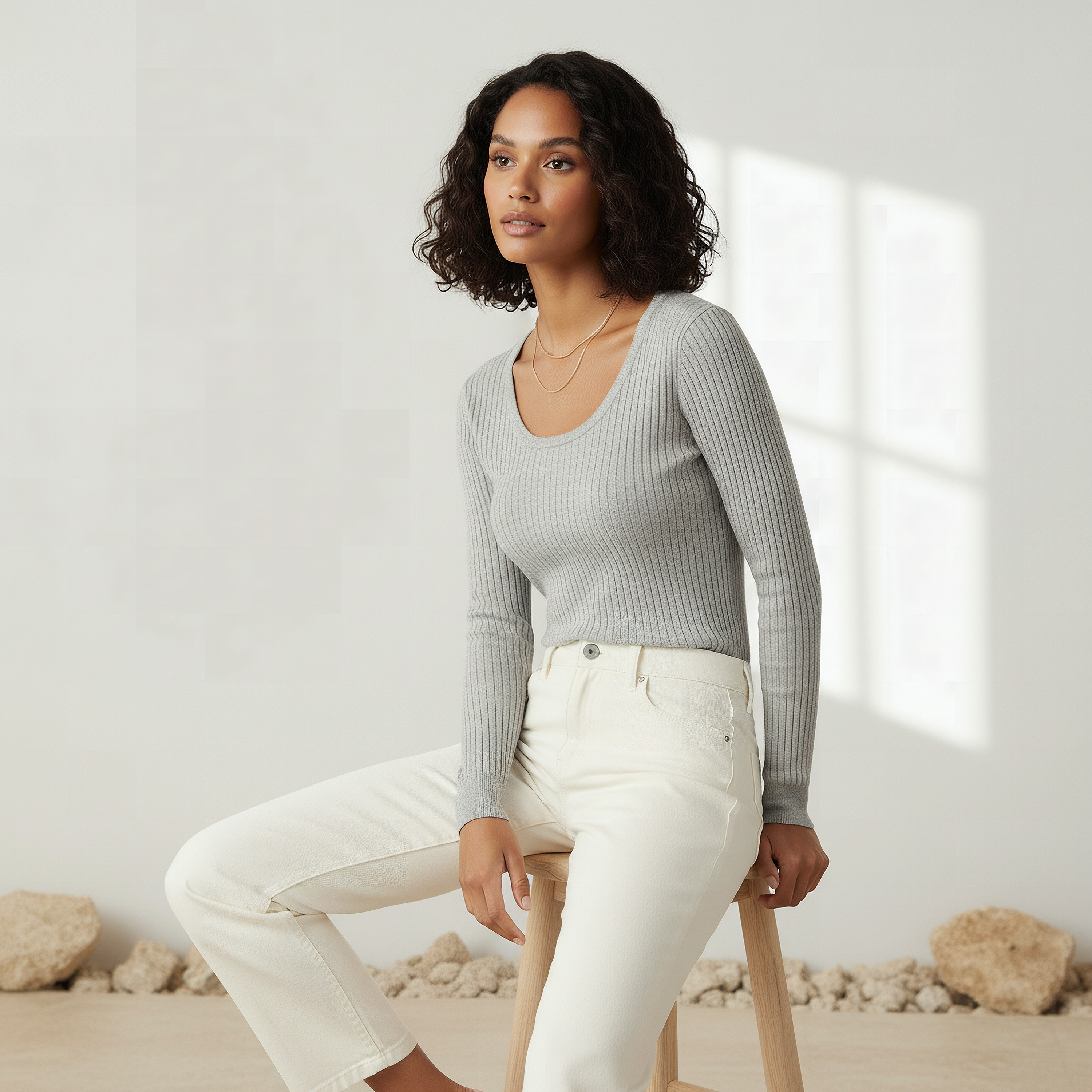 2Xtremz Slim Fit Textured Round Neck Tricot Sweater-women-clothing-cardigansandjumpers-jumpers-image-5
