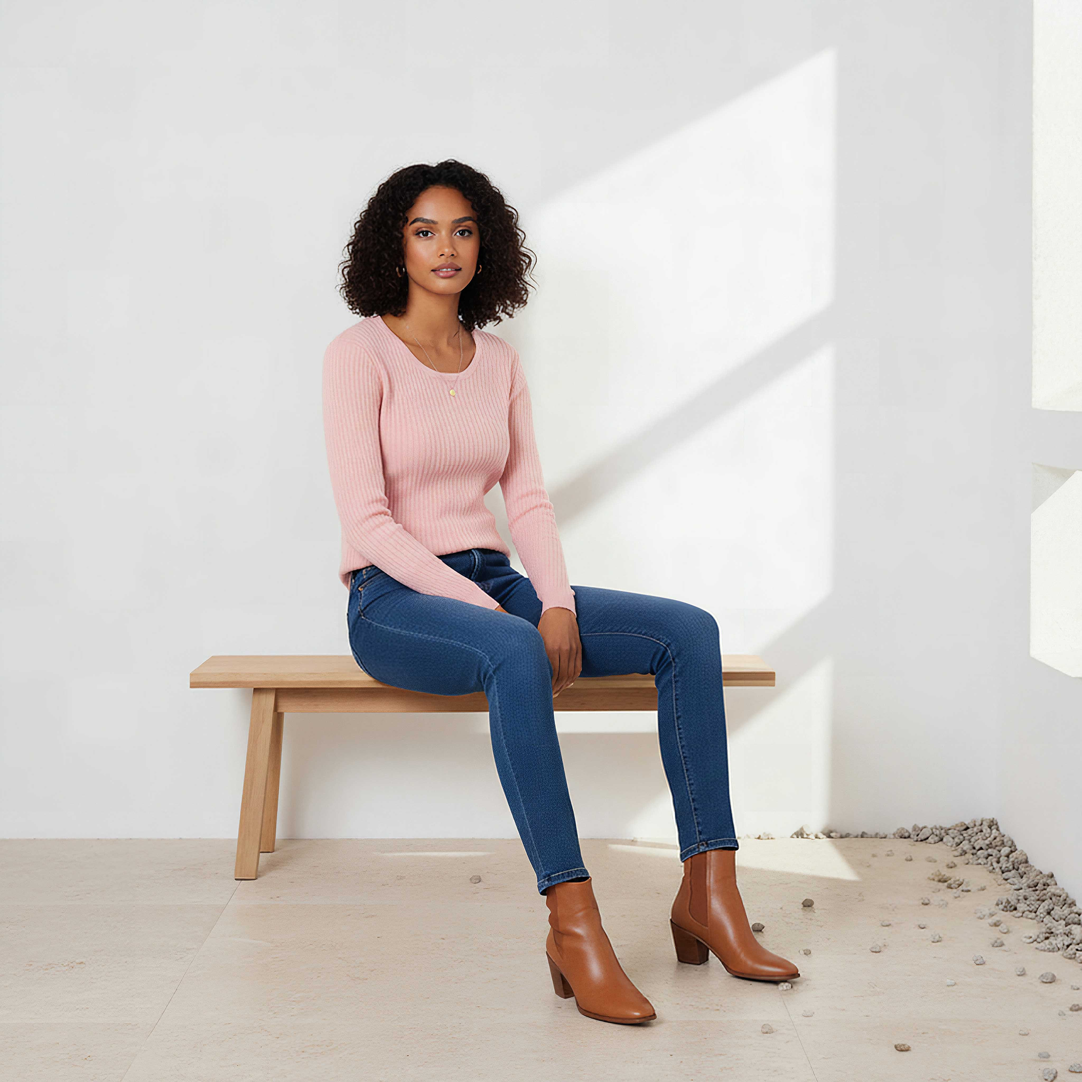 2Xtremz Slim Fit Textured Round Neck Tricot Sweater-women-winterwear-cardigansandjumpers-jumpers-image-5
