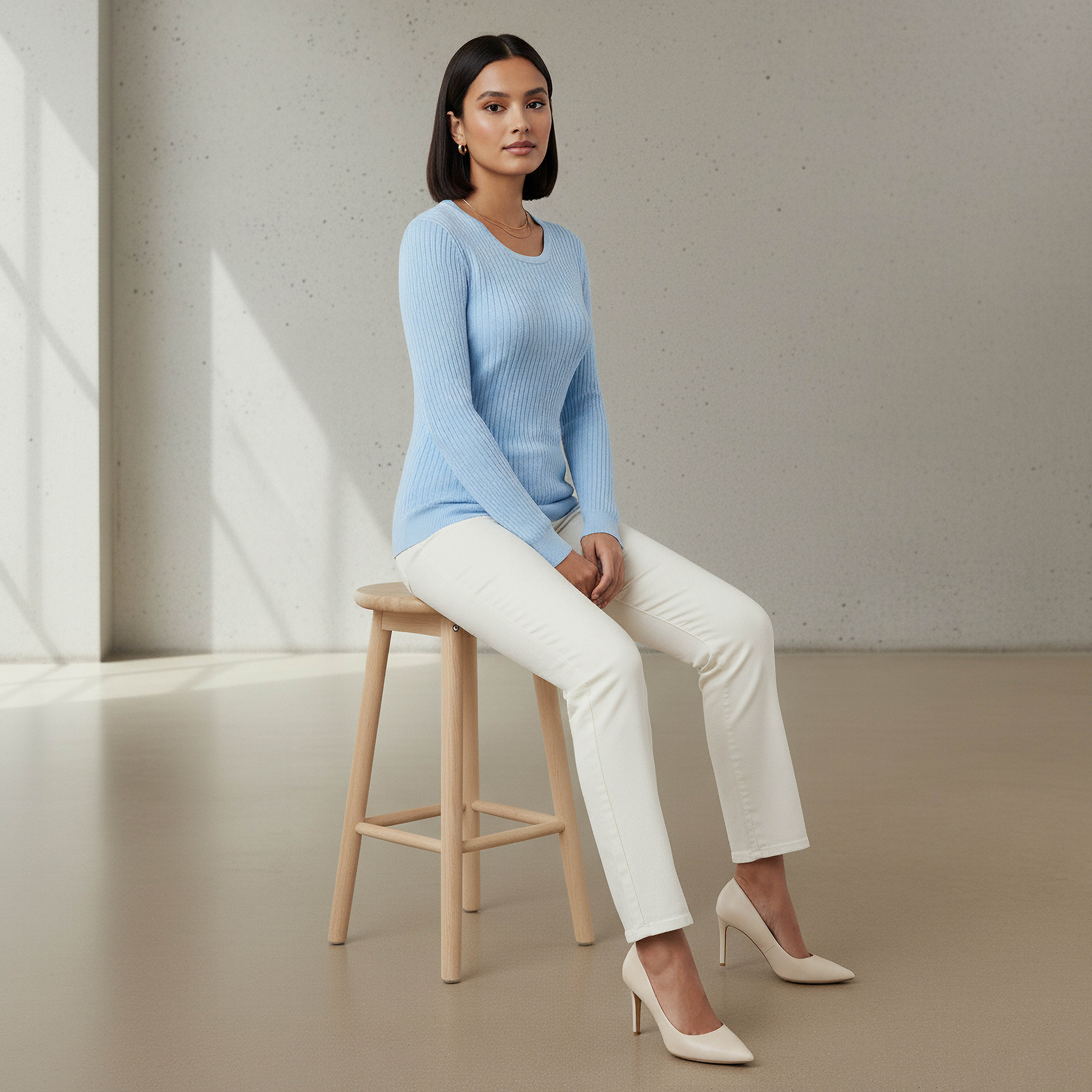2Xtremz Slim Fit Textured Round Neck Tricot Sweater-women-clothing-cardigansandjumpers-jumpers-image-5