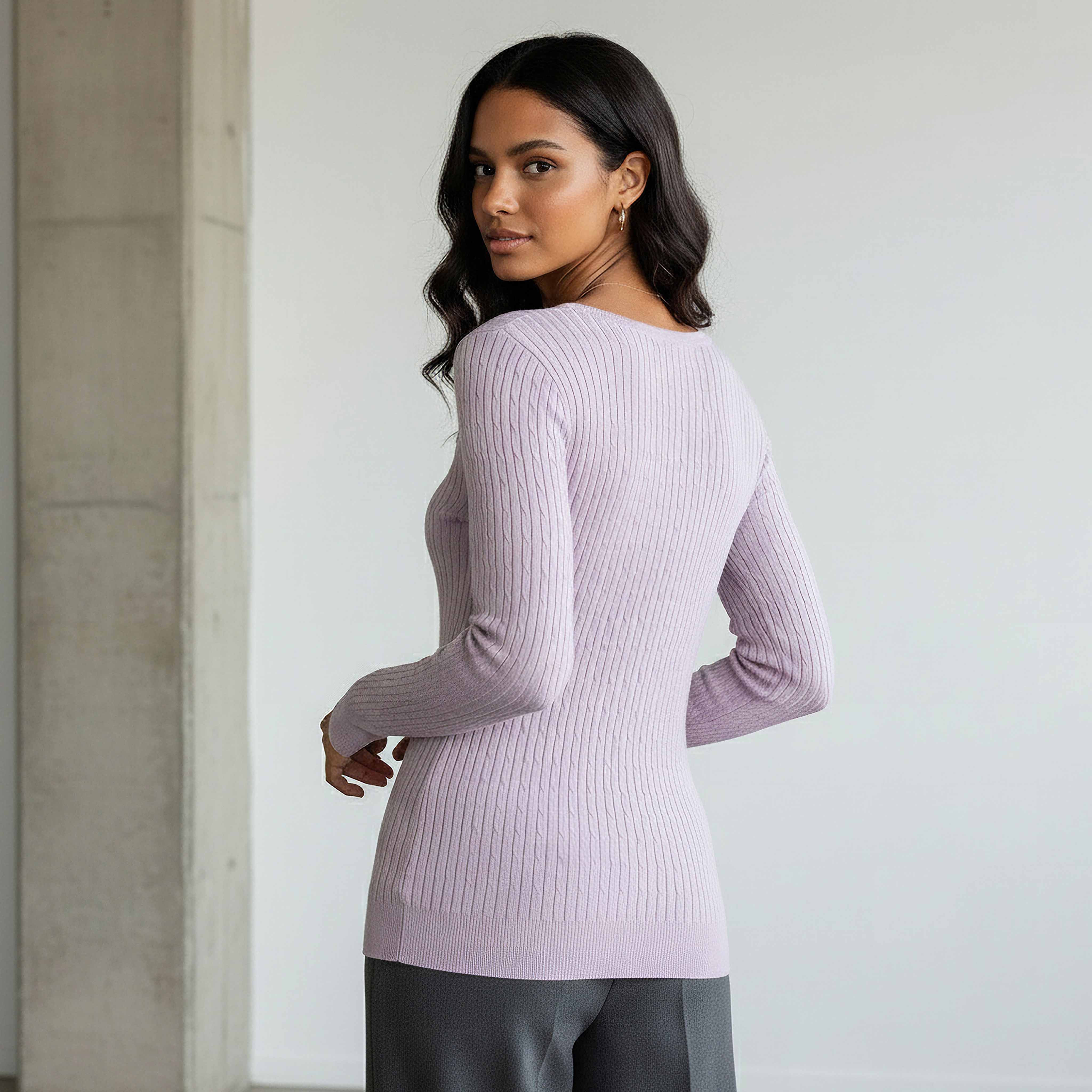 كنزة تريكو بارزة الملمس بقصة سليم وياقة مستديرة من تو إكستريمز-women-clothing-cardigansandjumpers-jumpers-image-3