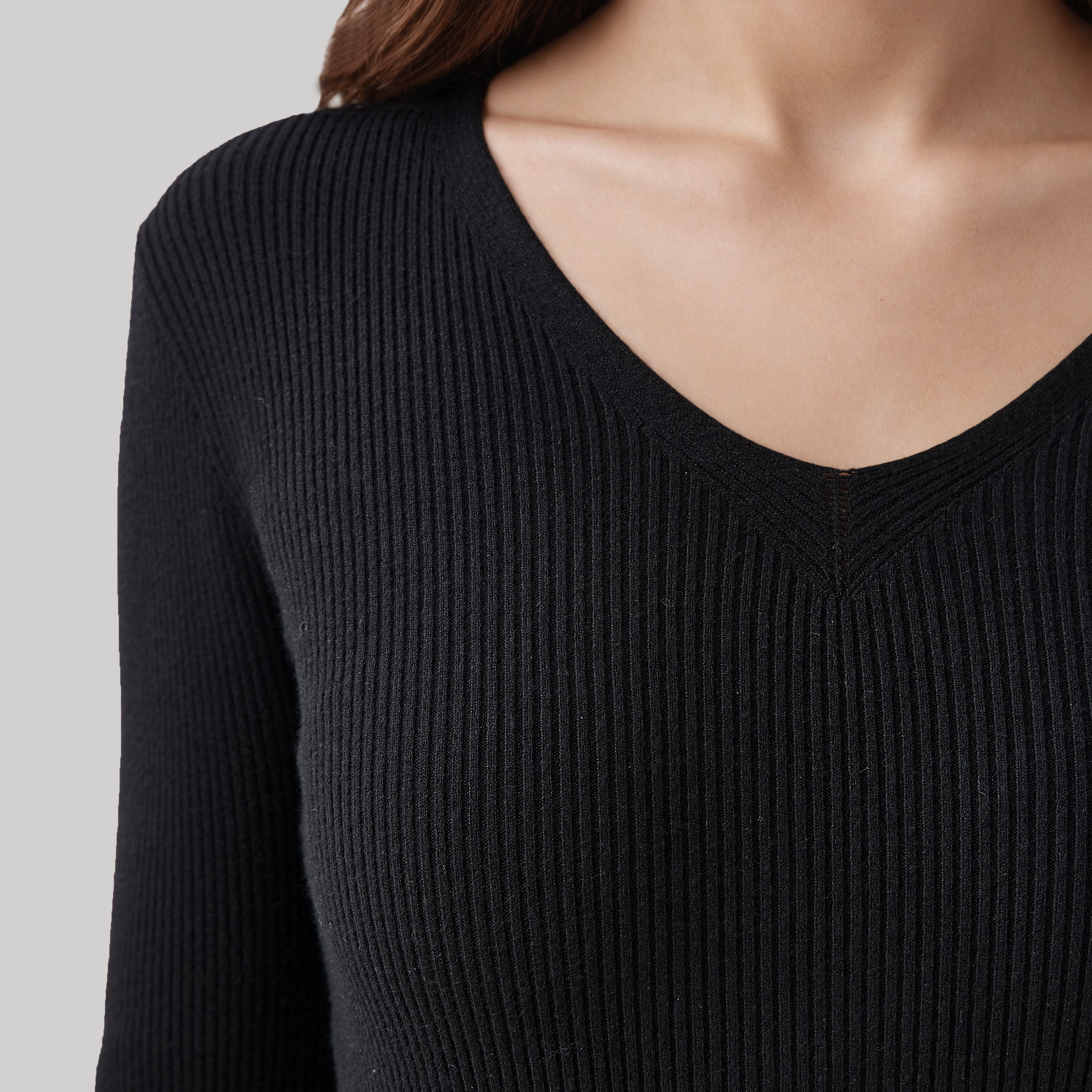 2Xtremz Regular Fit Ribbed V-neck Tricot Sweater-women-clothing-cardigansandjumpers-jumpers-image-3