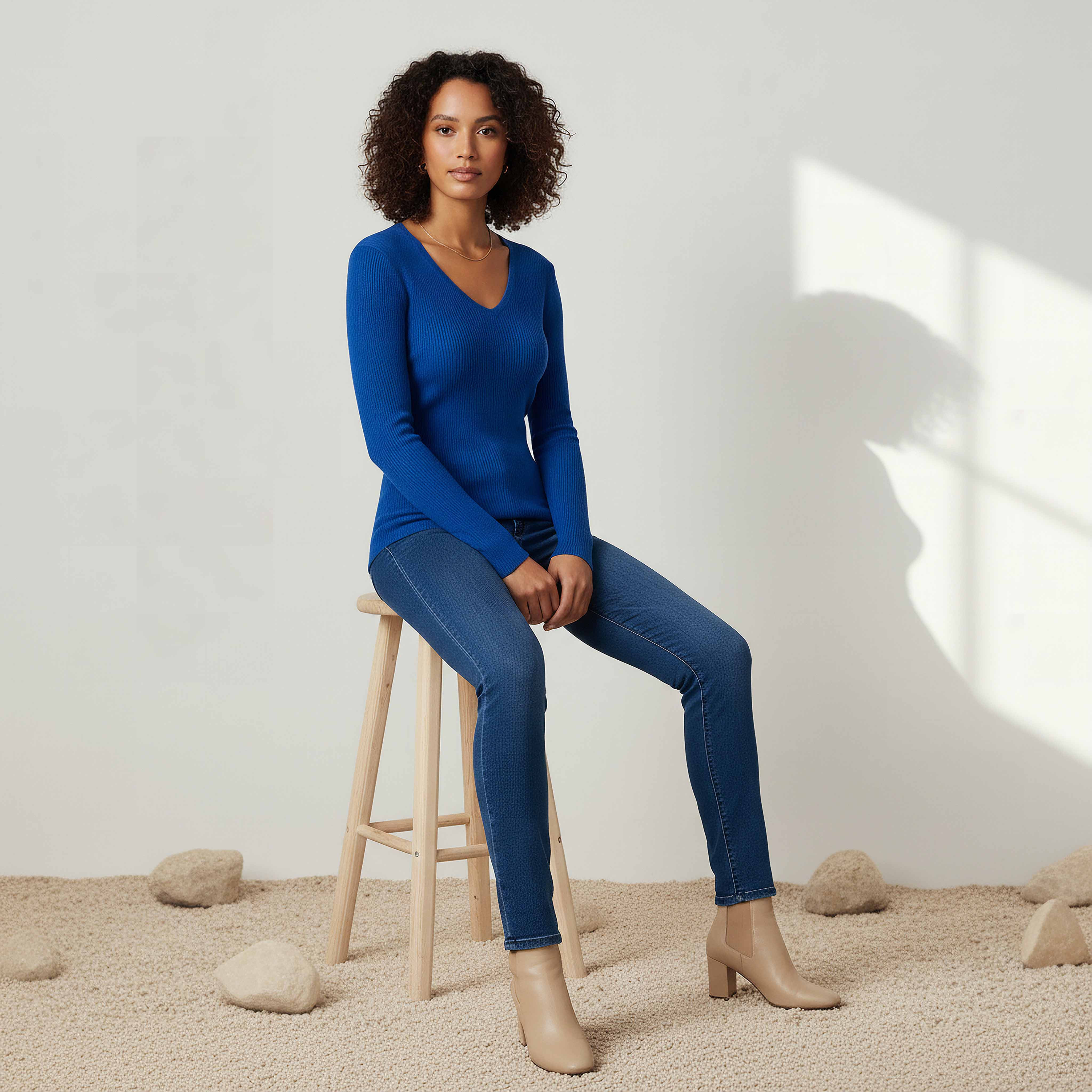 2Xtremz Regular Fit Ribbed V-neck Tricot Sweater-women-clothing-cardigansandjumpers-jumpers-image-5