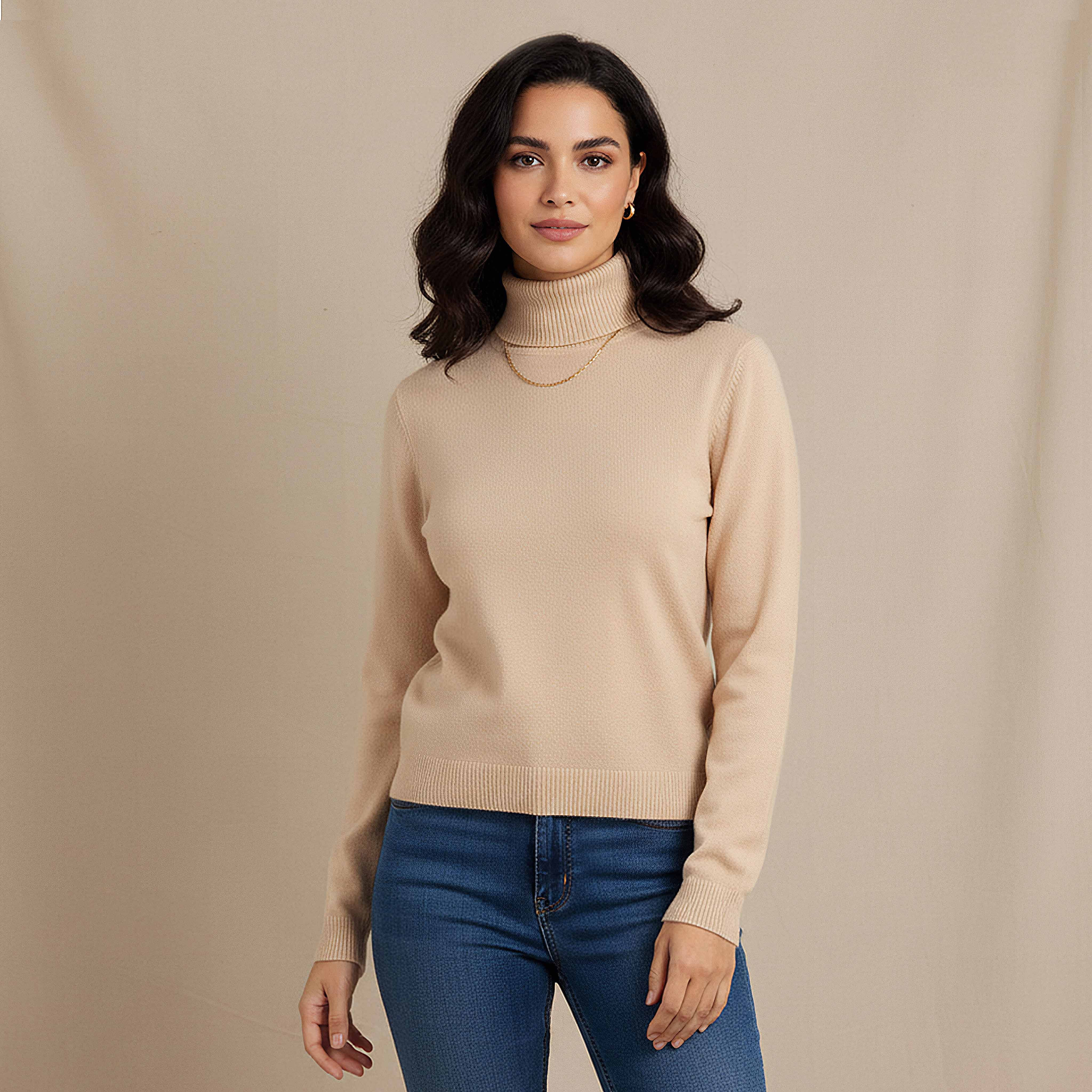كنزة تريكو بارزة الملمس بياقة عالية من تو إكستريمز-women-clothing-cardigansandjumpers-jumpers-image-5