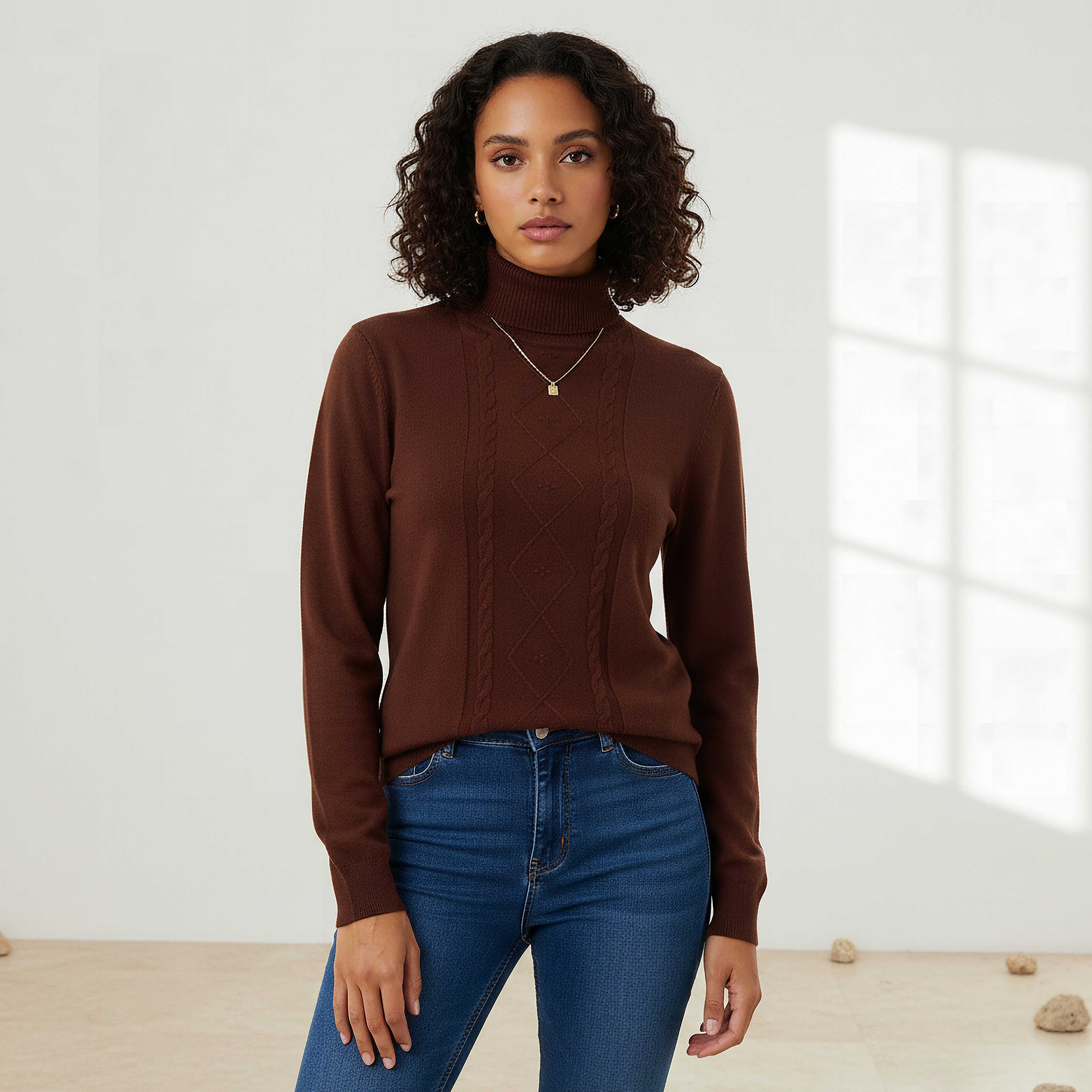 2Xtremz Textured High Neck Tricot Sweater-women-clothing-cardigansandjumpers-jumpers-image-1