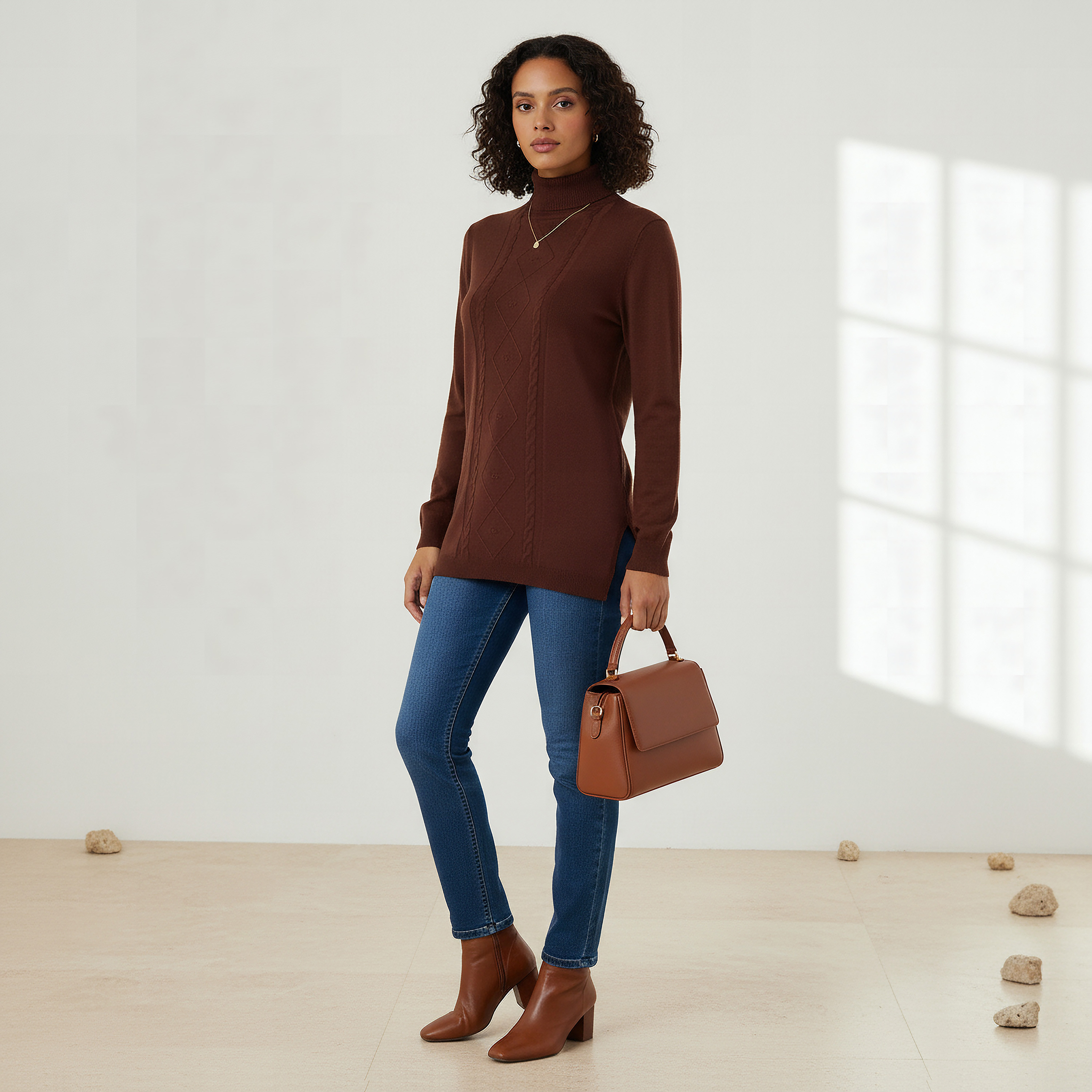 2Xtremz Textured High Neck Tricot Sweater-women-clothing-cardigansandjumpers-jumpers-image-2