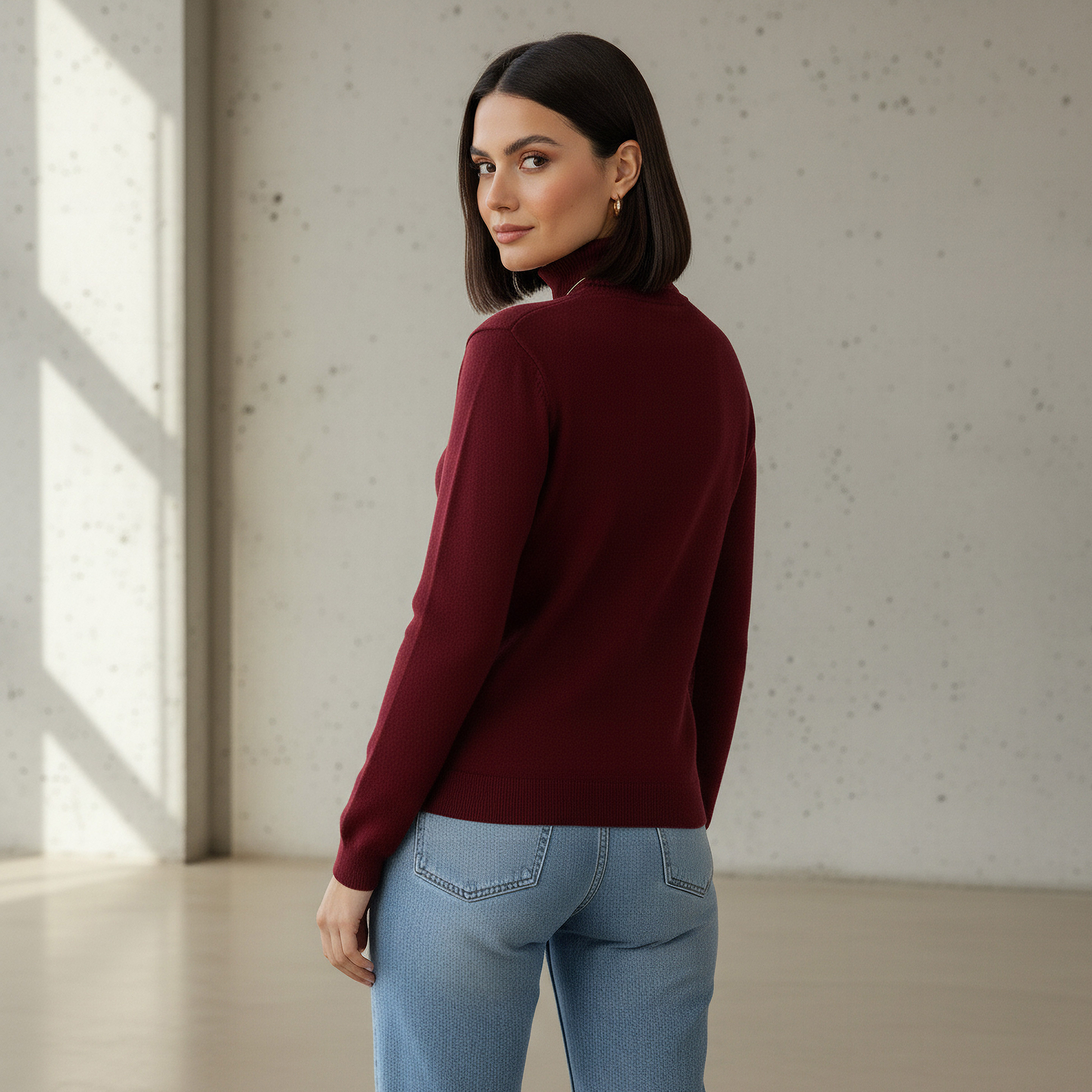 كنزة تريكو بارزة الملمس بياقة عالية من تو إكستريمز-women-winterwear-cardigansandjumpers-jumpers-image-23