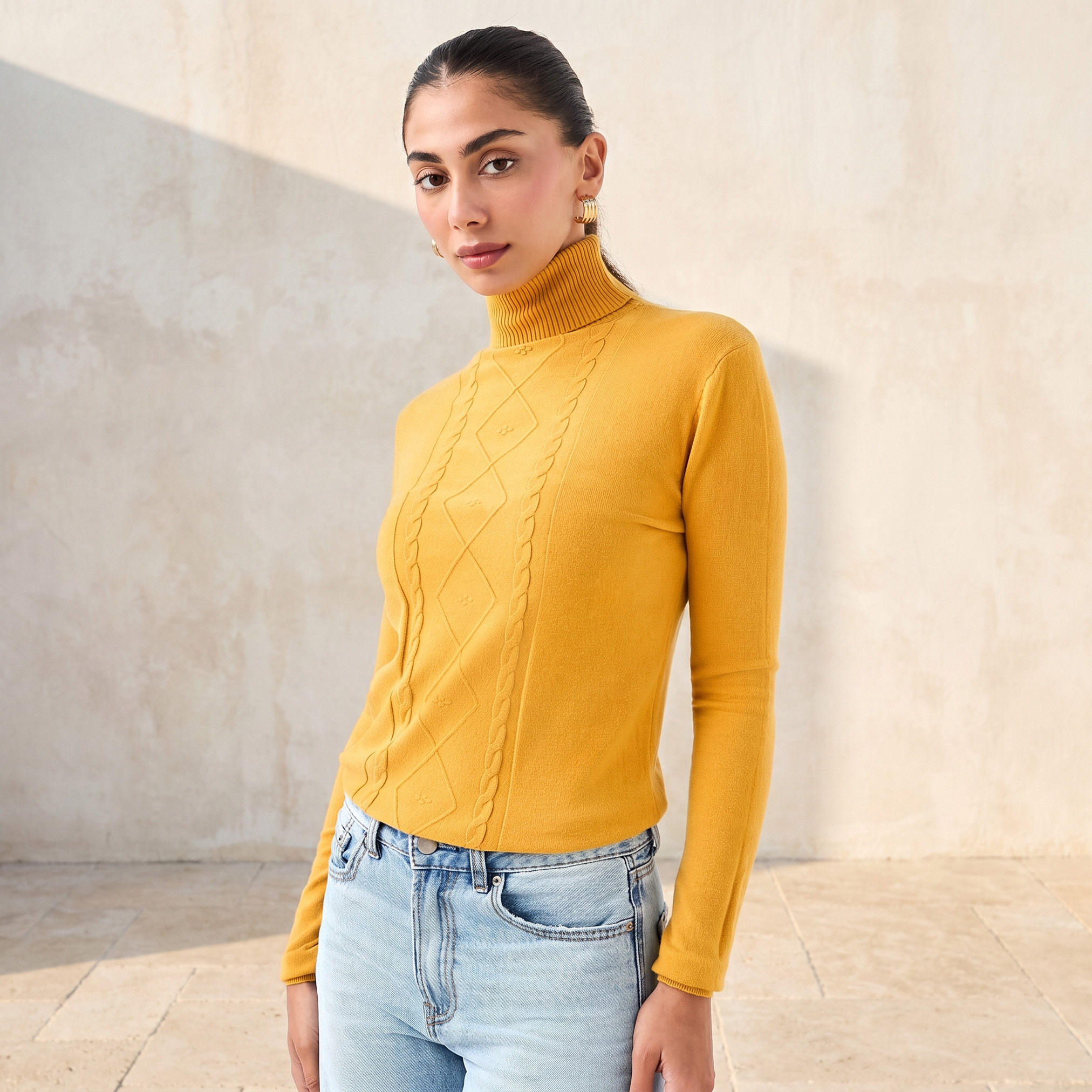 2Xtremz Textured High Neck Tricot Sweater-women-clothing-cardigansandjumpers-jumpers-image-1