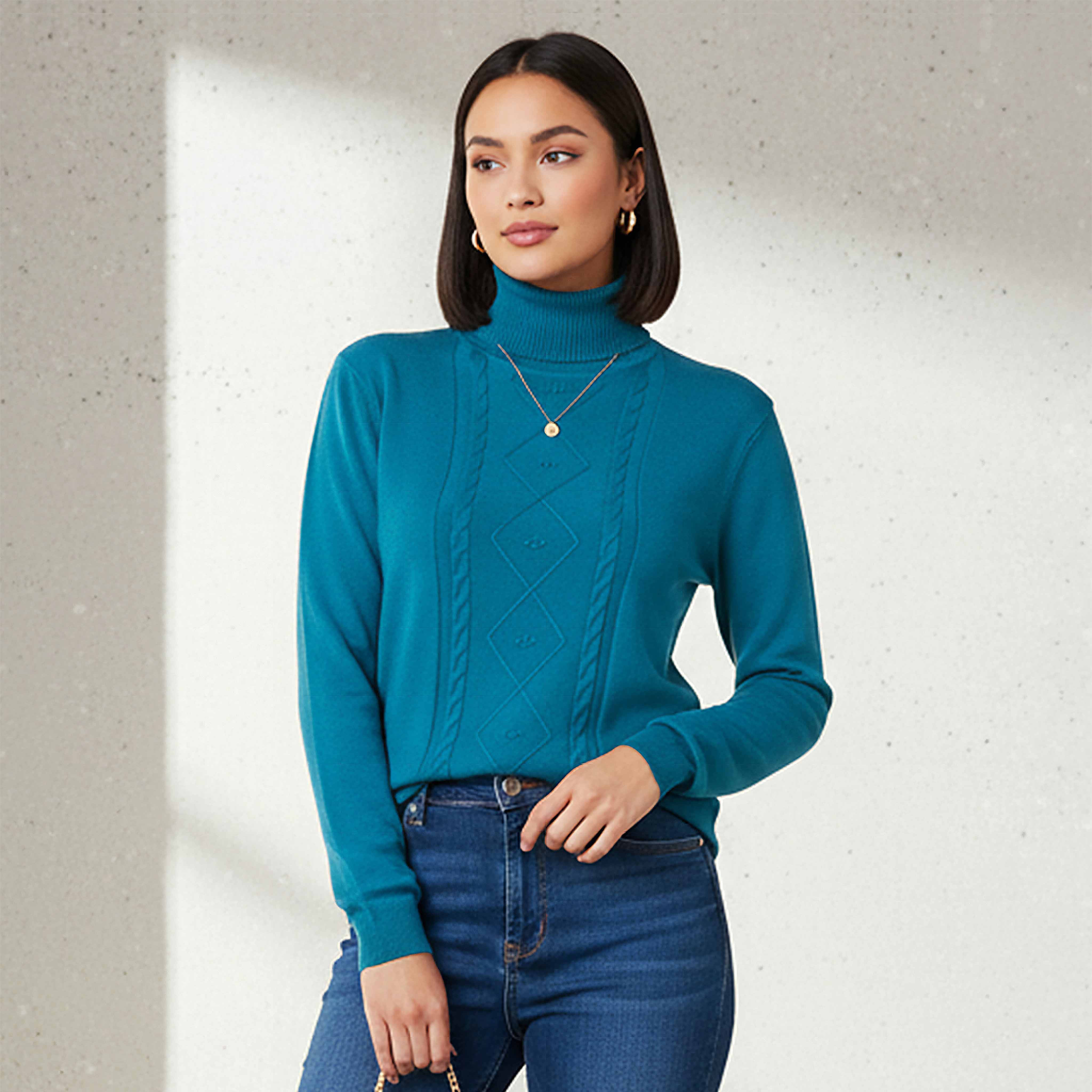 2Xtremz Textured High Neck Tricot Sweater-women-clothing-cardigansandjumpers-jumpers-image-1