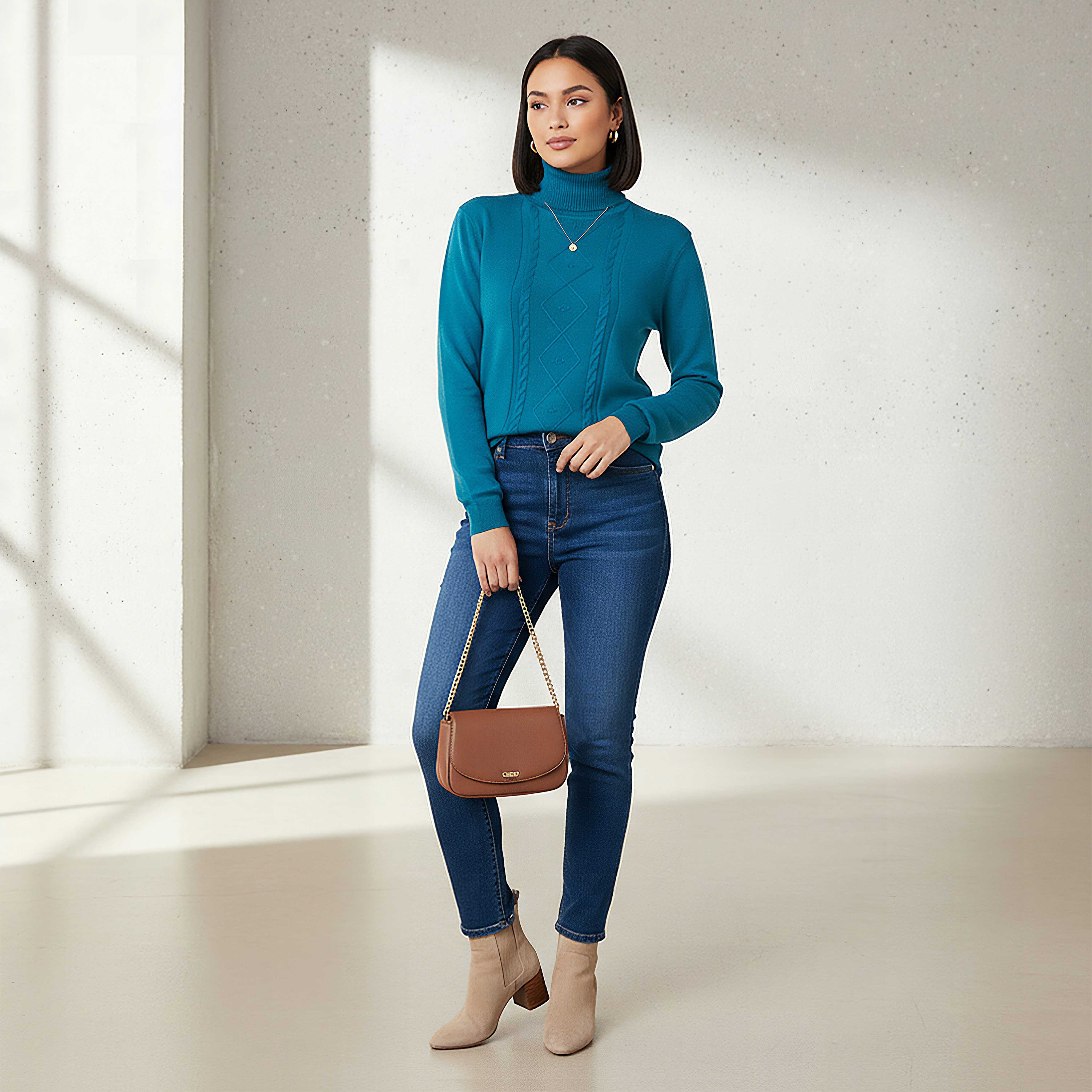 2Xtremz Textured High Neck Tricot Sweater-women-clothing-cardigansandjumpers-jumpers-image-2