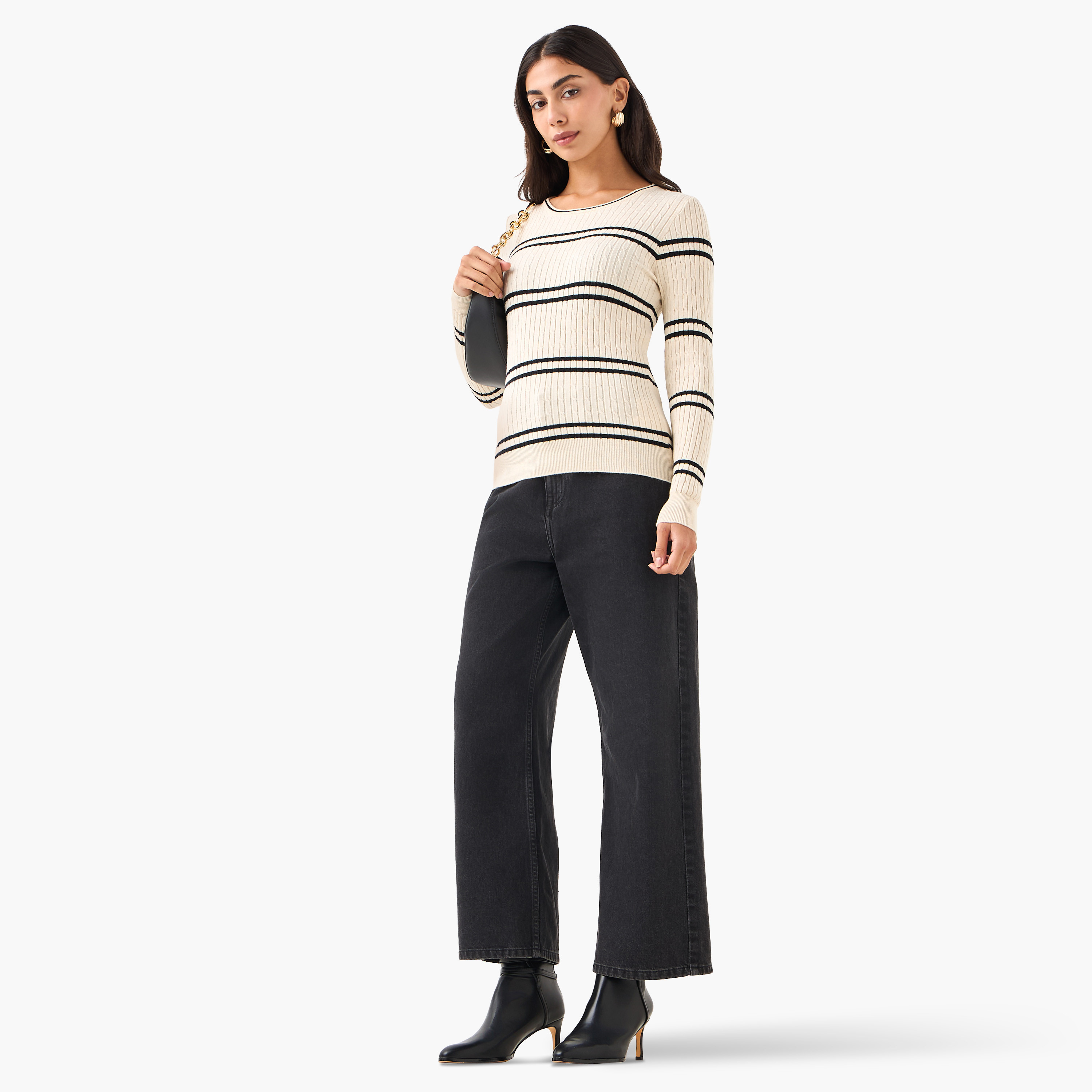 2Xtremz Striped Round Neck Tricot Sweater-women-clothing-cardigansandjumpers-jumpers-image-2