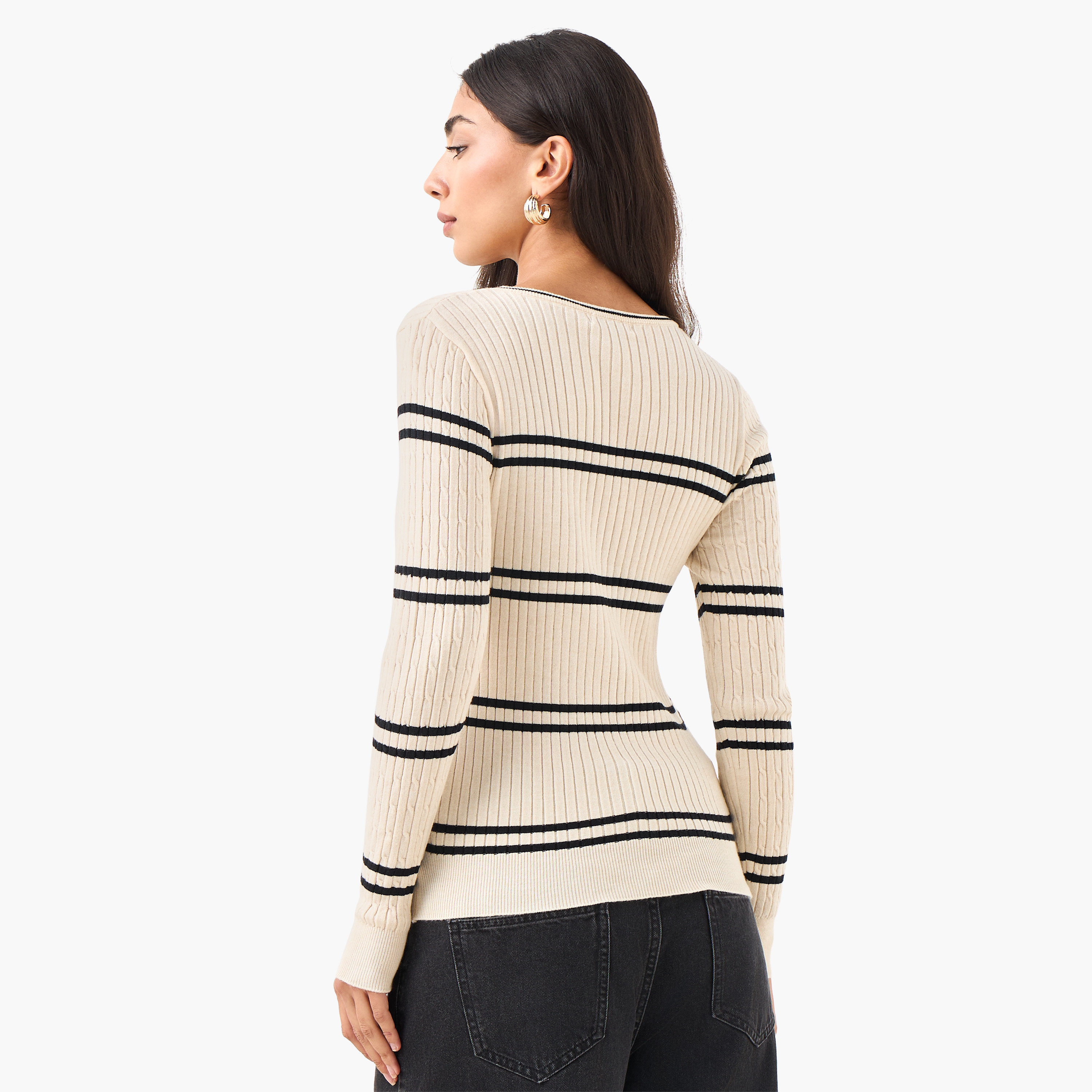 2Xtremz Striped Round Neck Tricot Sweater-women-clothing-cardigansandjumpers-jumpers-image-4