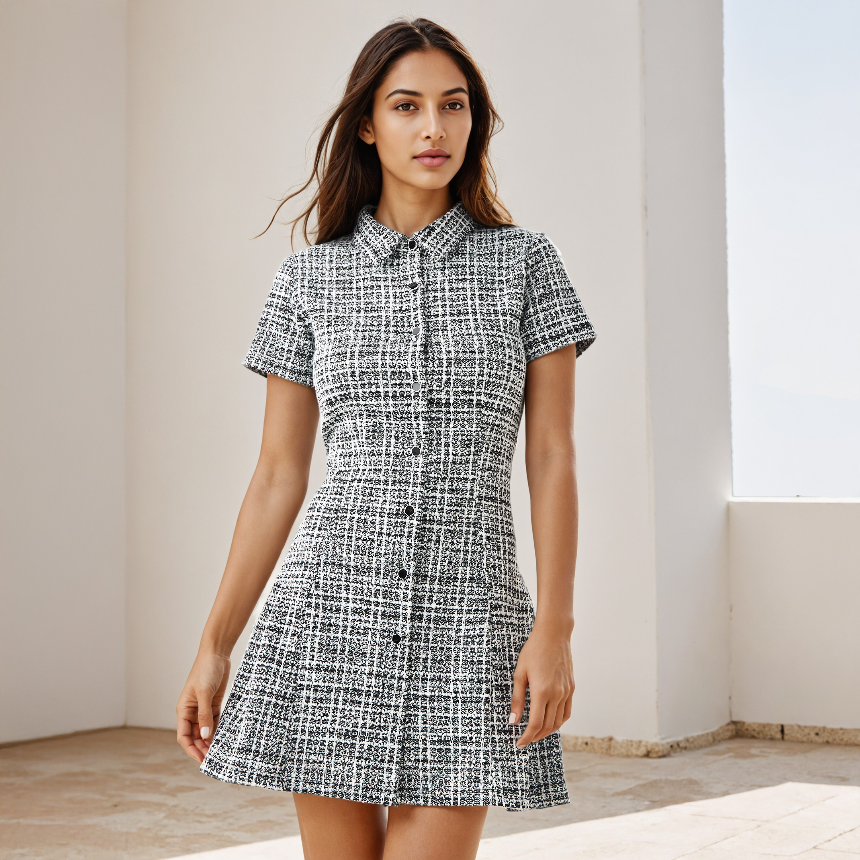 2Xtremz Tweed Knit Mini Dress with Collar-women-clothing-dresses-image-1