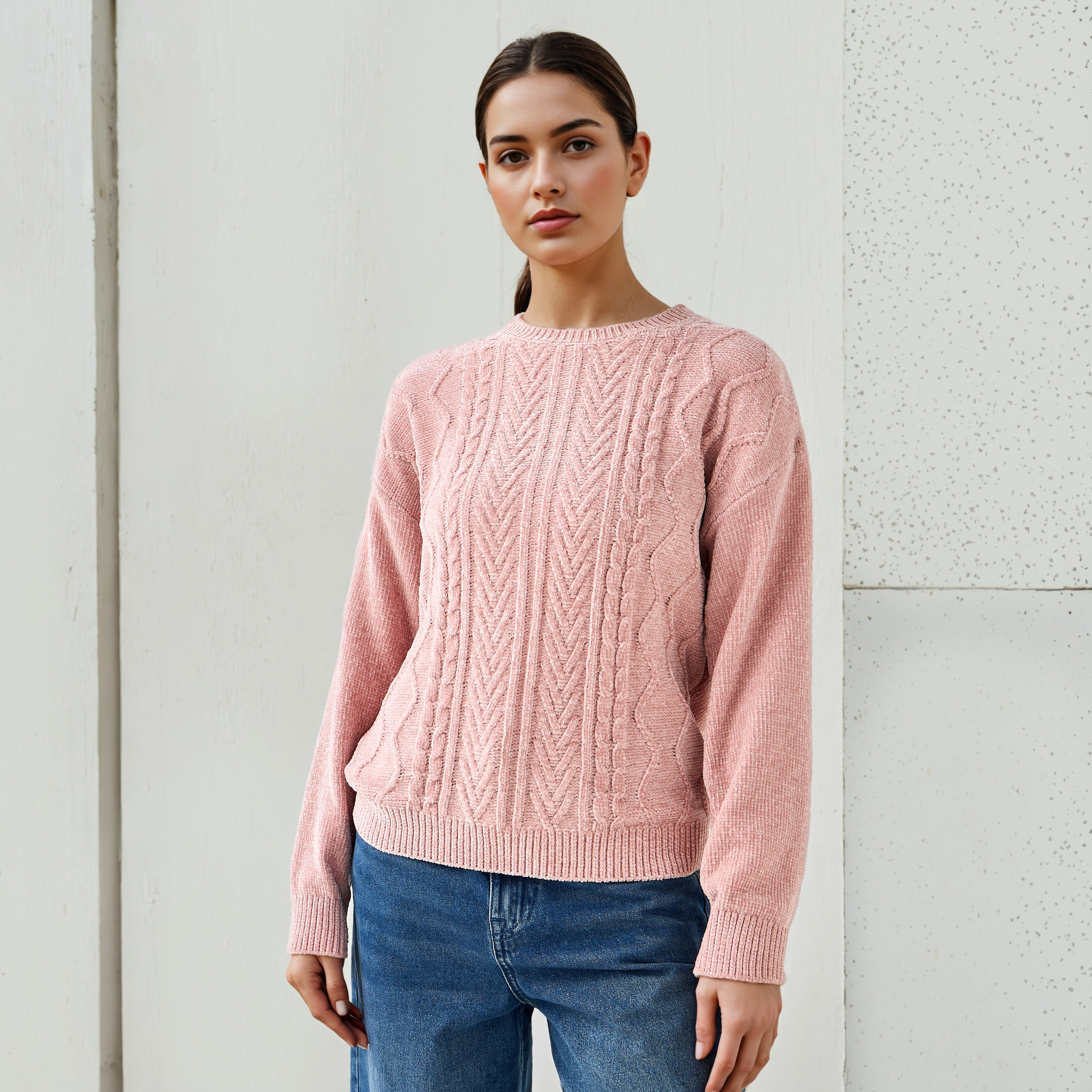 كنزة شنيل بارزة الملمس بأكمام طويلة من تو إكستريمز-women-clothing-cardigansandjumpers-jumpers-image-5