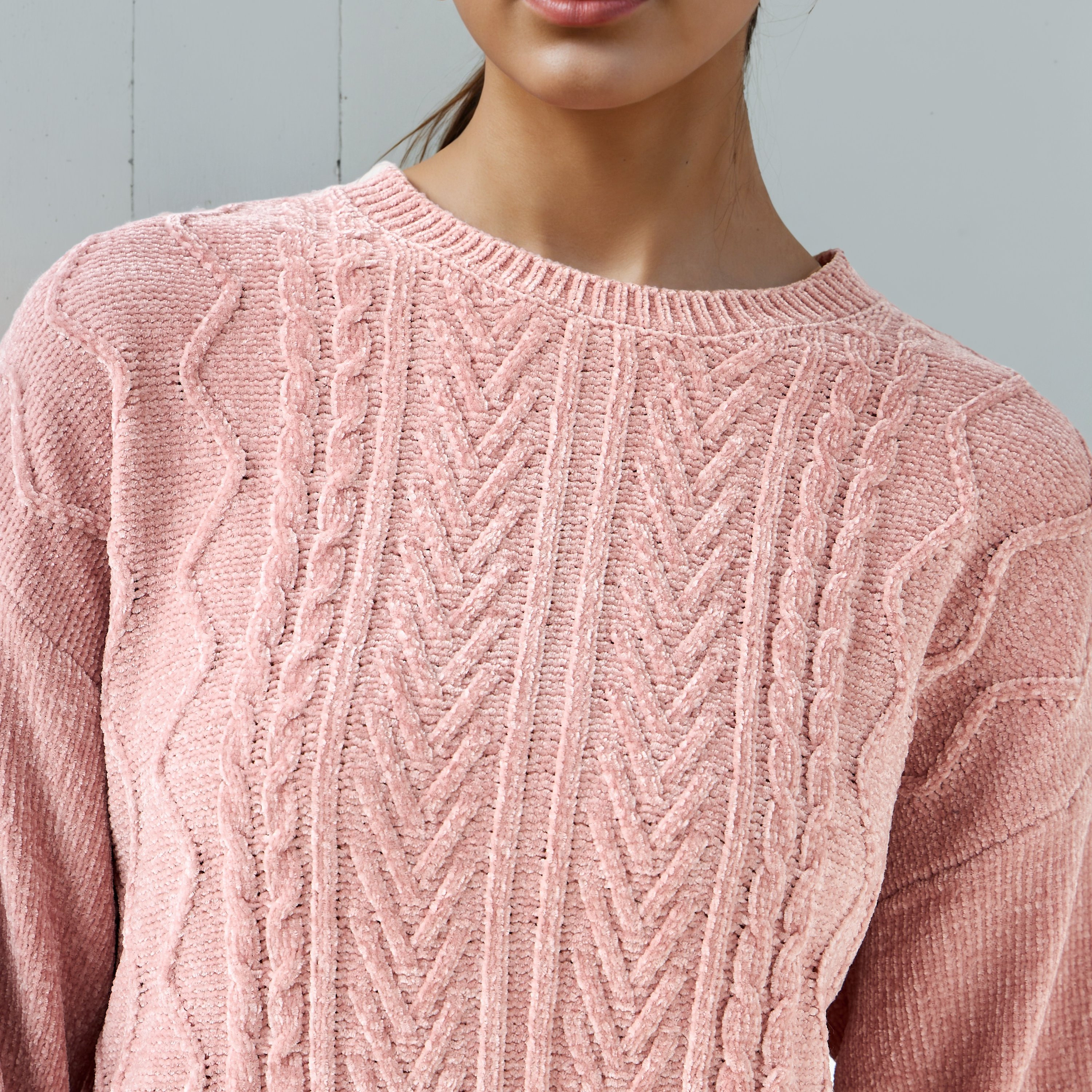 كنزة شنيل بارزة الملمس بأكمام طويلة من تو إكستريمز-women-clothing-cardigansandjumpers-jumpers-image-1