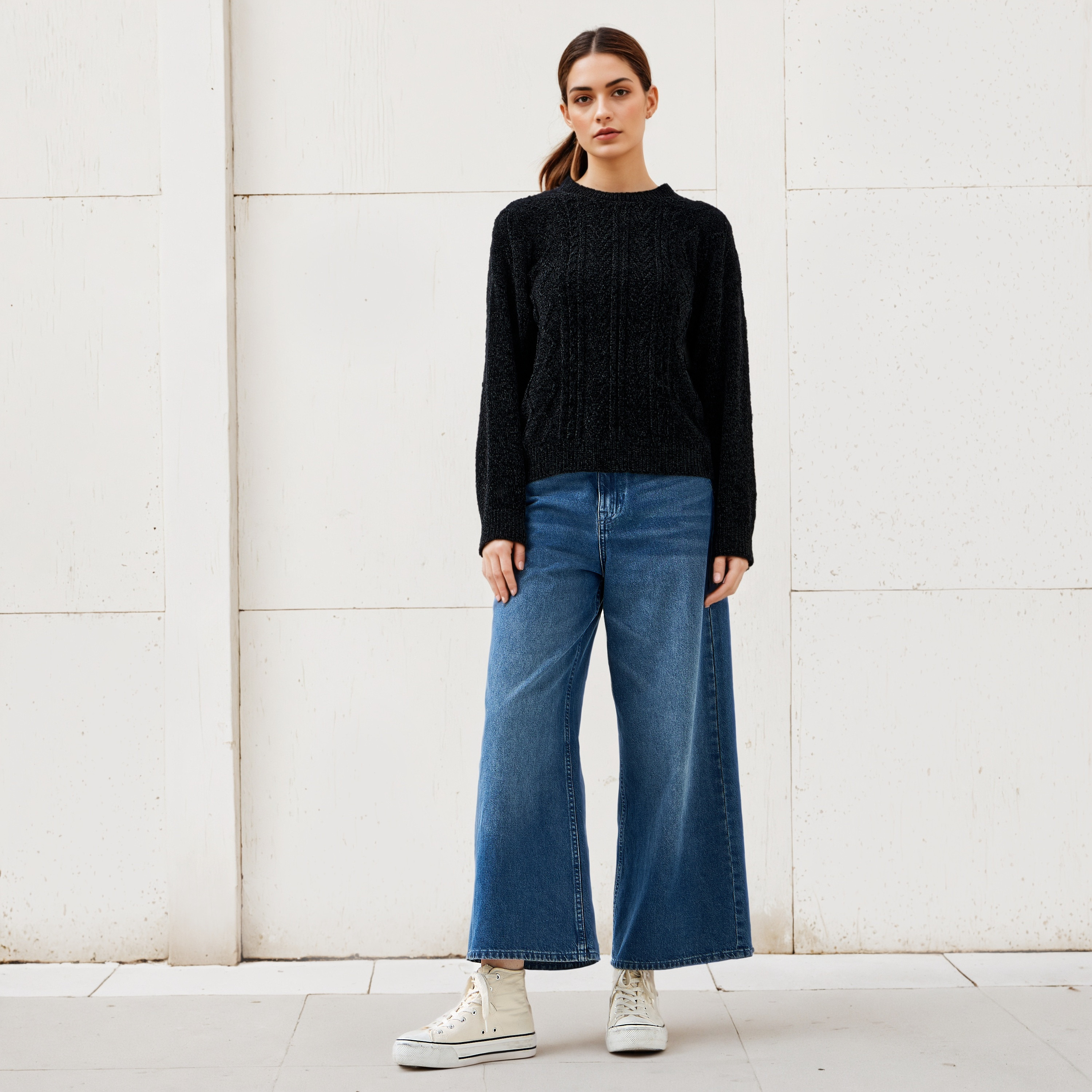 كنزة شنيل بارزة الملمس بأكمام طويلة من تو إكستريمز-women-clothing-cardigansandjumpers-jumpers-image-4