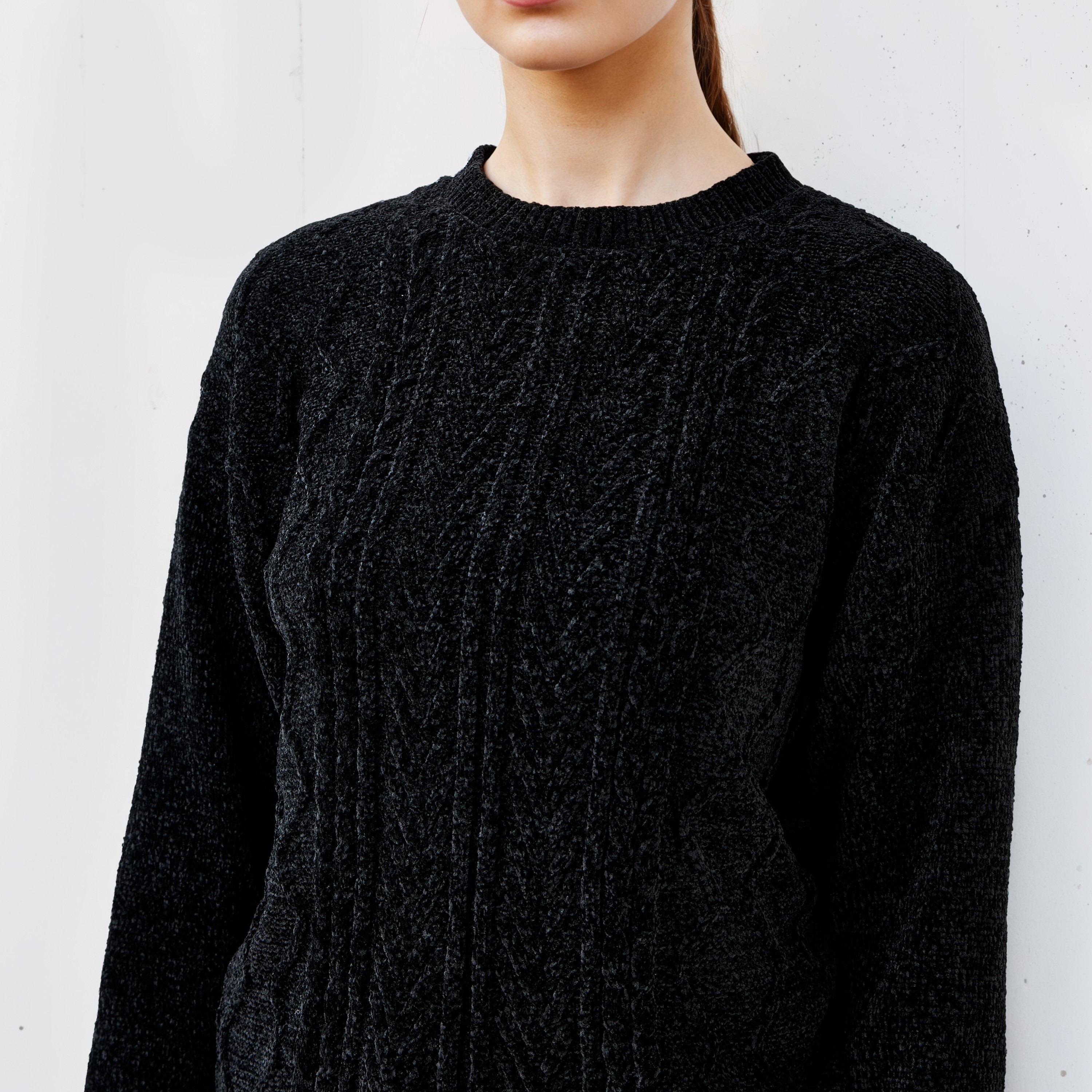كنزة شنيل بارزة الملمس بأكمام طويلة من تو إكستريمز-women-clothing-cardigansandjumpers-jumpers-image-1