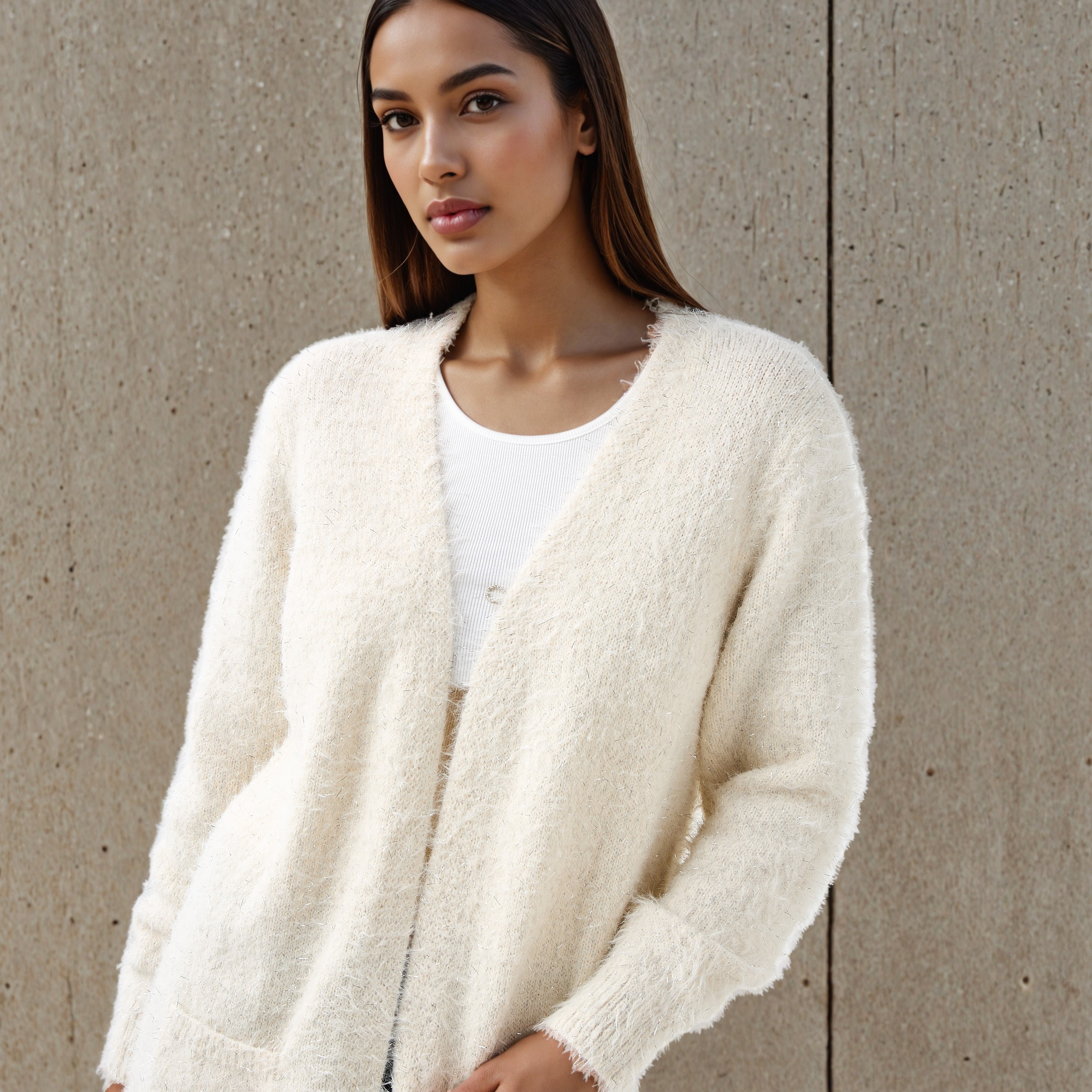 2Xtremz Textured Lurex Longline Cardigan-women-winterwear-cardigansandjumpers-cardigans-image-3