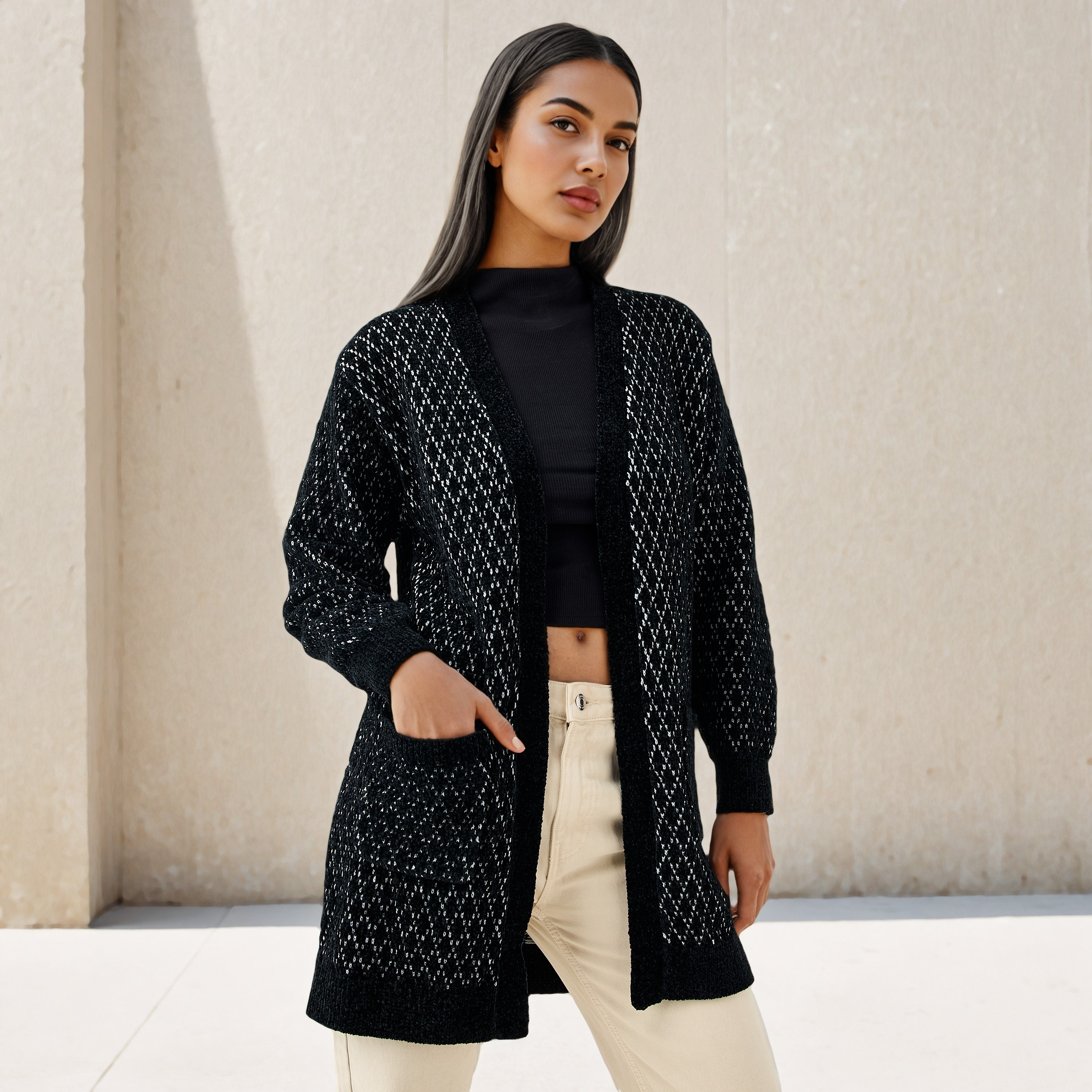 2Xtremz Textured Longline Cardigan-women-winterwear-cardigansandjumpers-cardigans-image-1