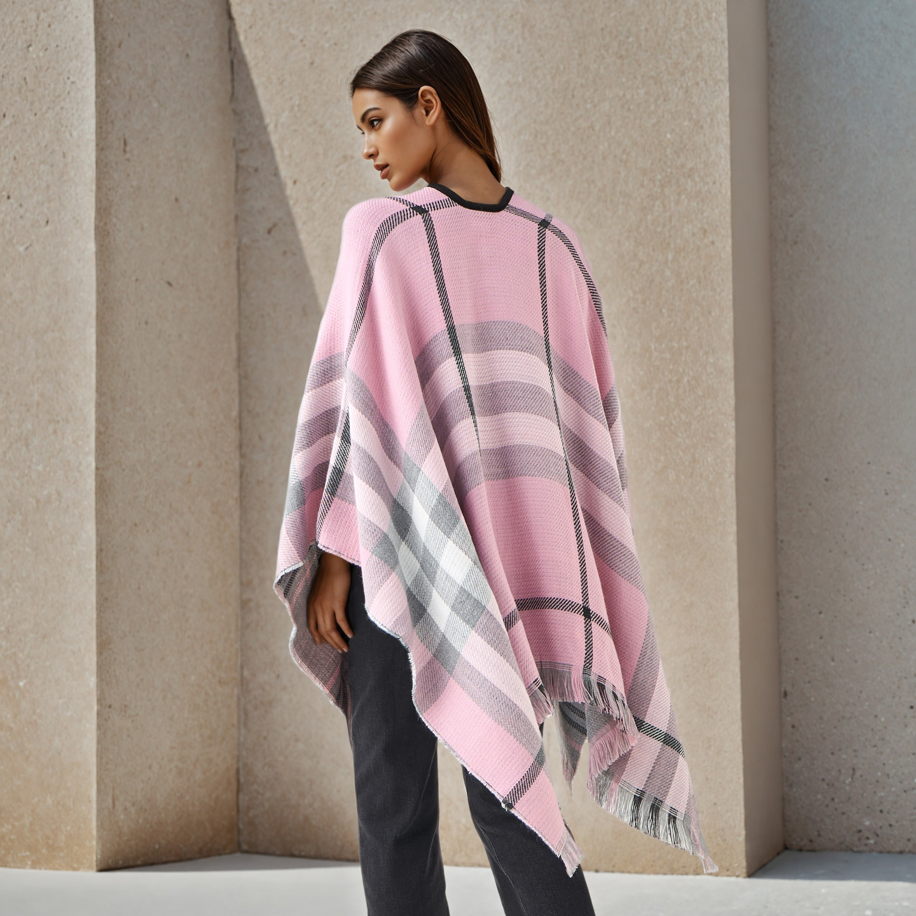2Xtremz Long Acrylic Asymmetric Reversible Poncho-women-winterwear-coatsandjackets-jackets-image-4