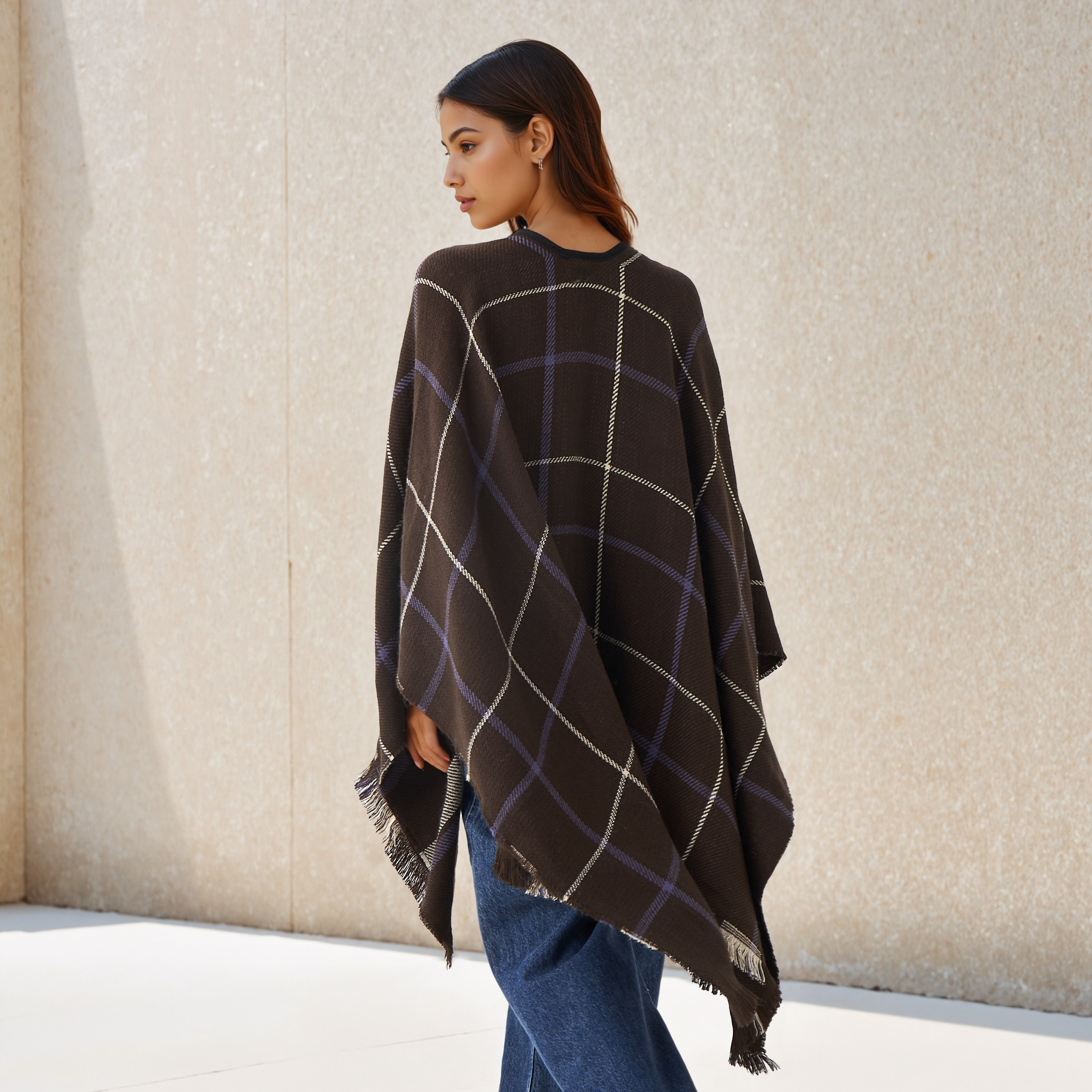 بونشو أكريليك طويل غير متماثل قابل للارتداء على الوجهين من تو إكستريمز-women-winterwear-coatsandjackets-jackets-image-24